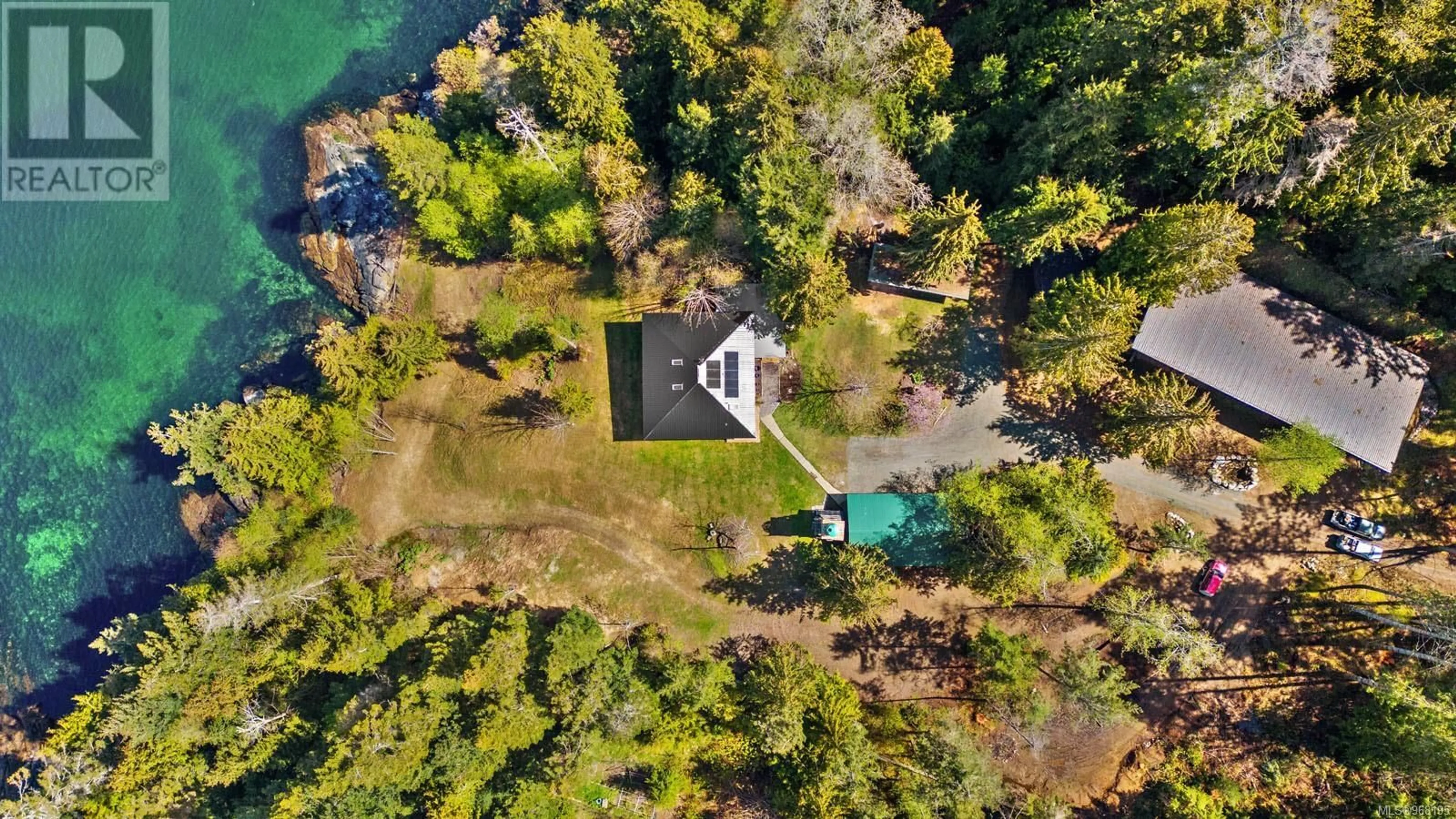 A pic from outside/outdoor area/front of a property/back of a property/a pic from drone, water/lake/river/ocean view for 4 Mine Rd, Lasqueti Island British Columbia V0R2J0