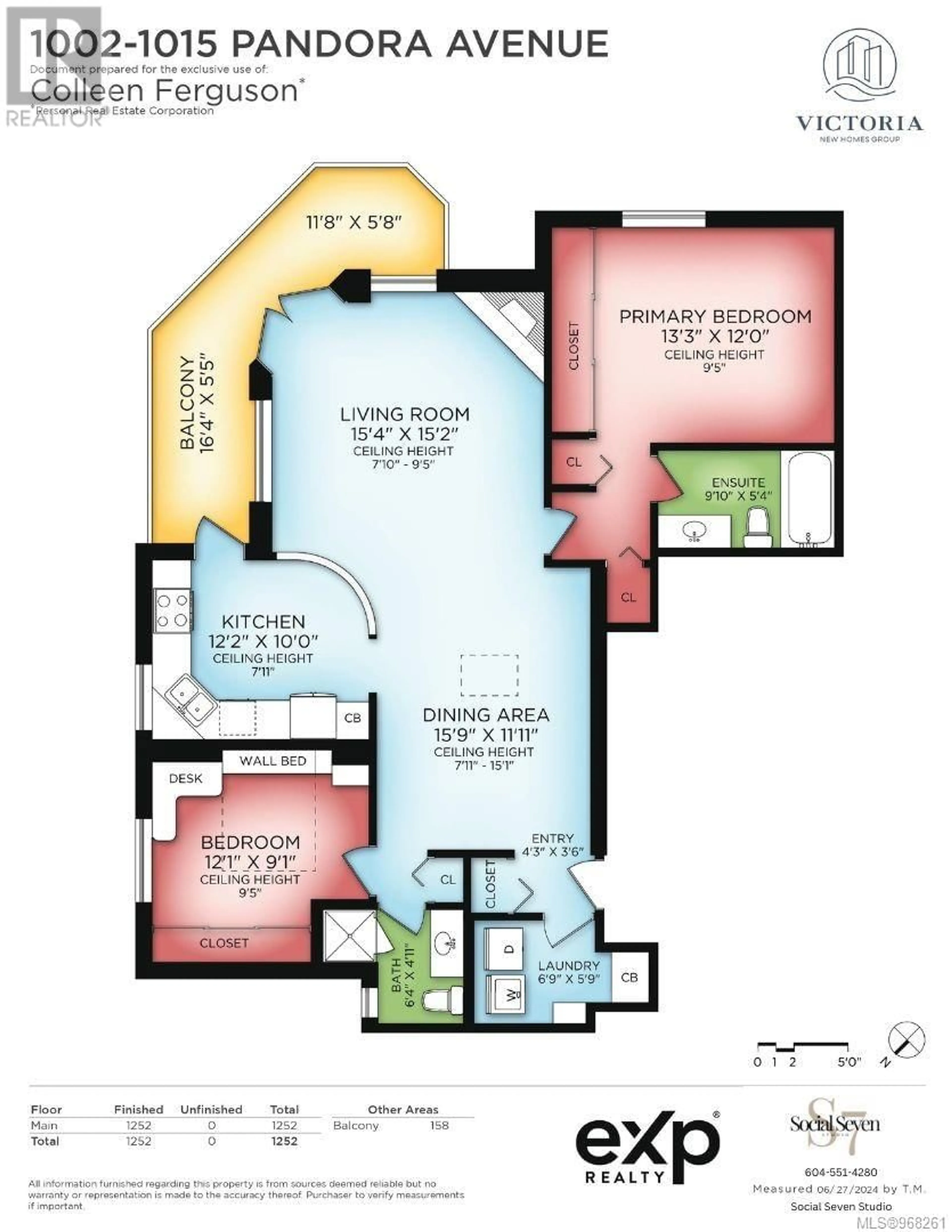Floor plan for 1002 1015 Pandora Ave, Victoria British Columbia V8V3P6