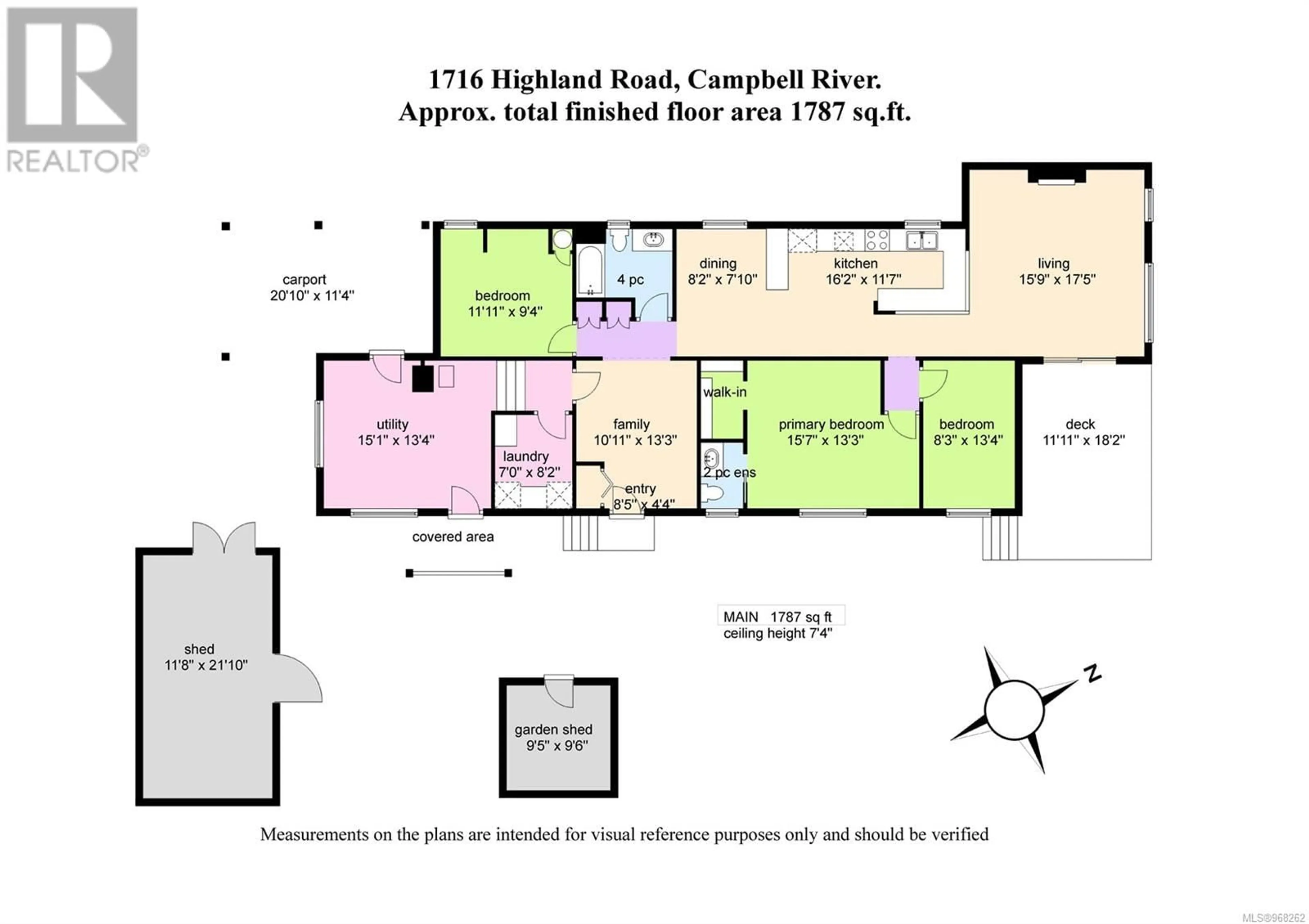 Floor plan for 1716 highland Rd, Campbell River British Columbia V9W4E6