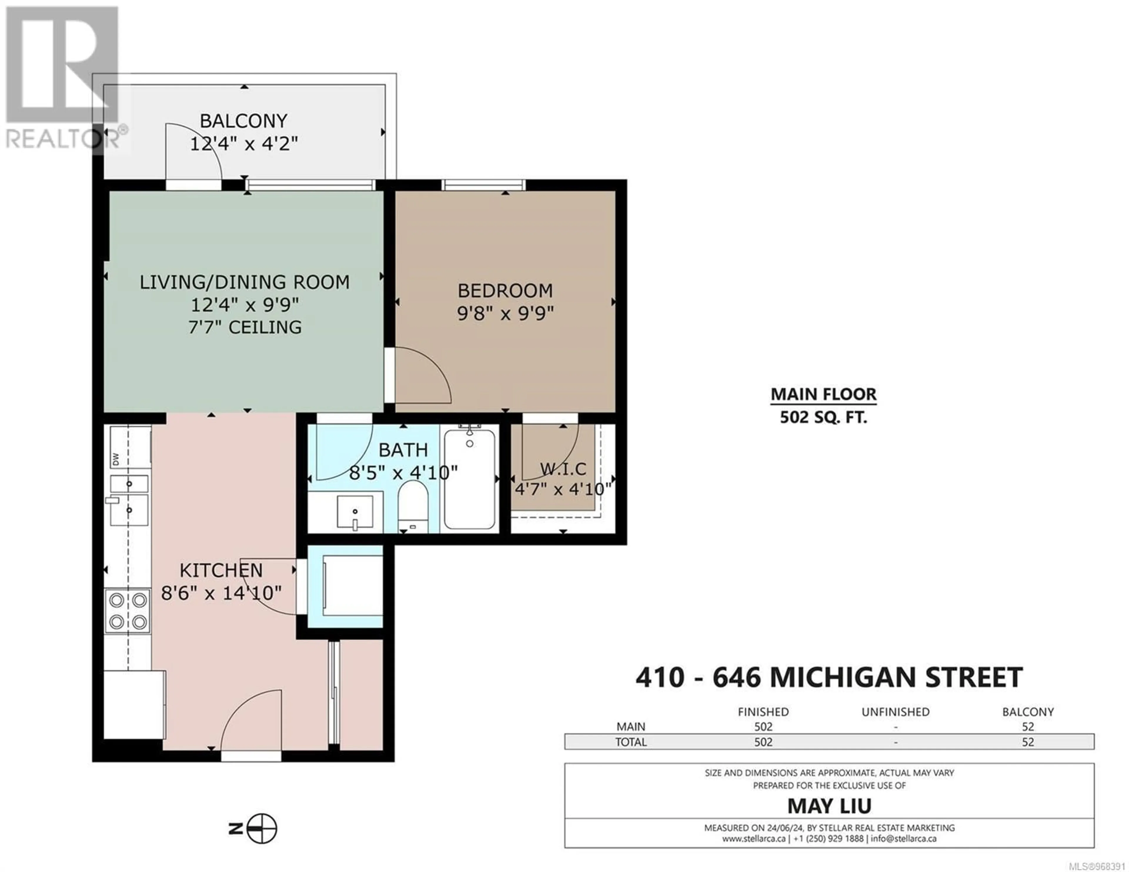 Floor plan for 410 646 Michigan St, Victoria British Columbia V8V0B7