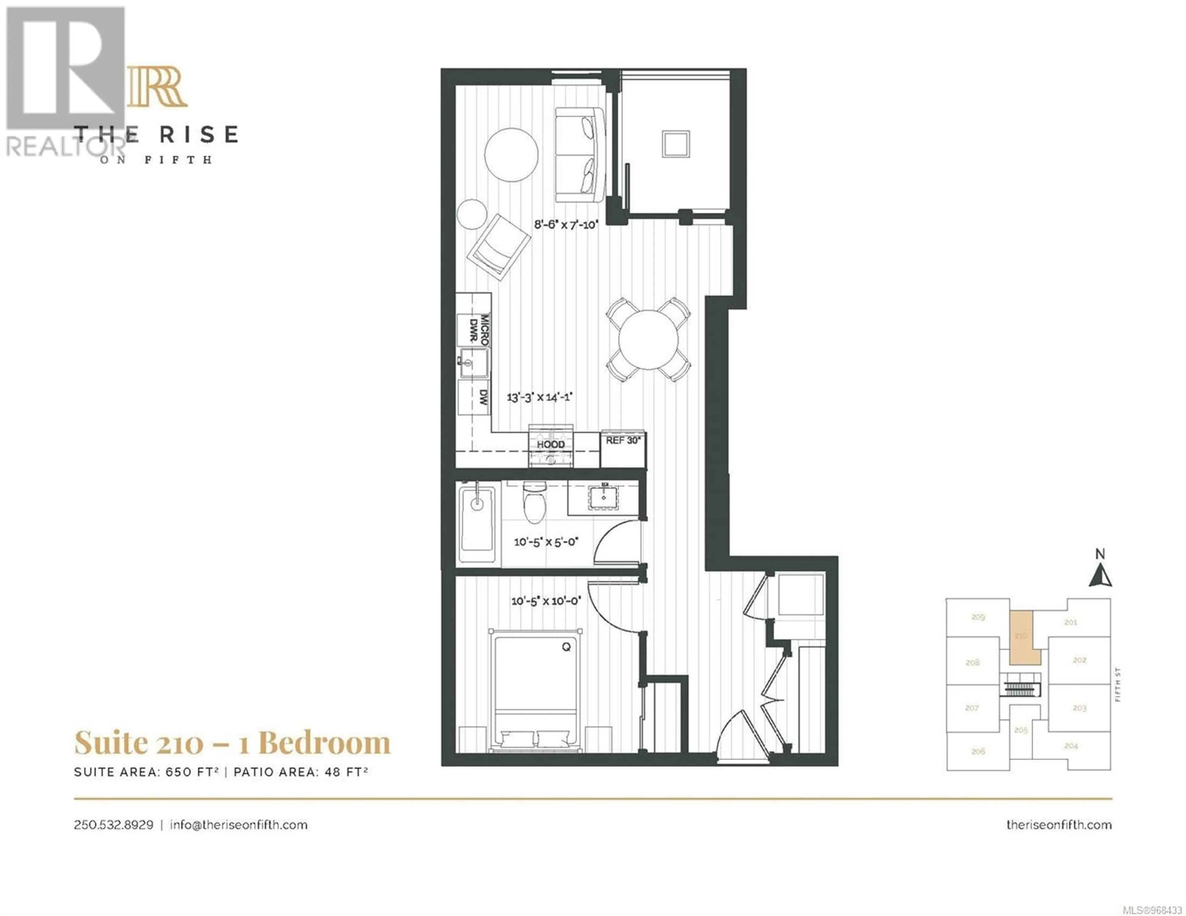 Floor plan for 210 9570 Fifth St, Sidney British Columbia V8L2W5