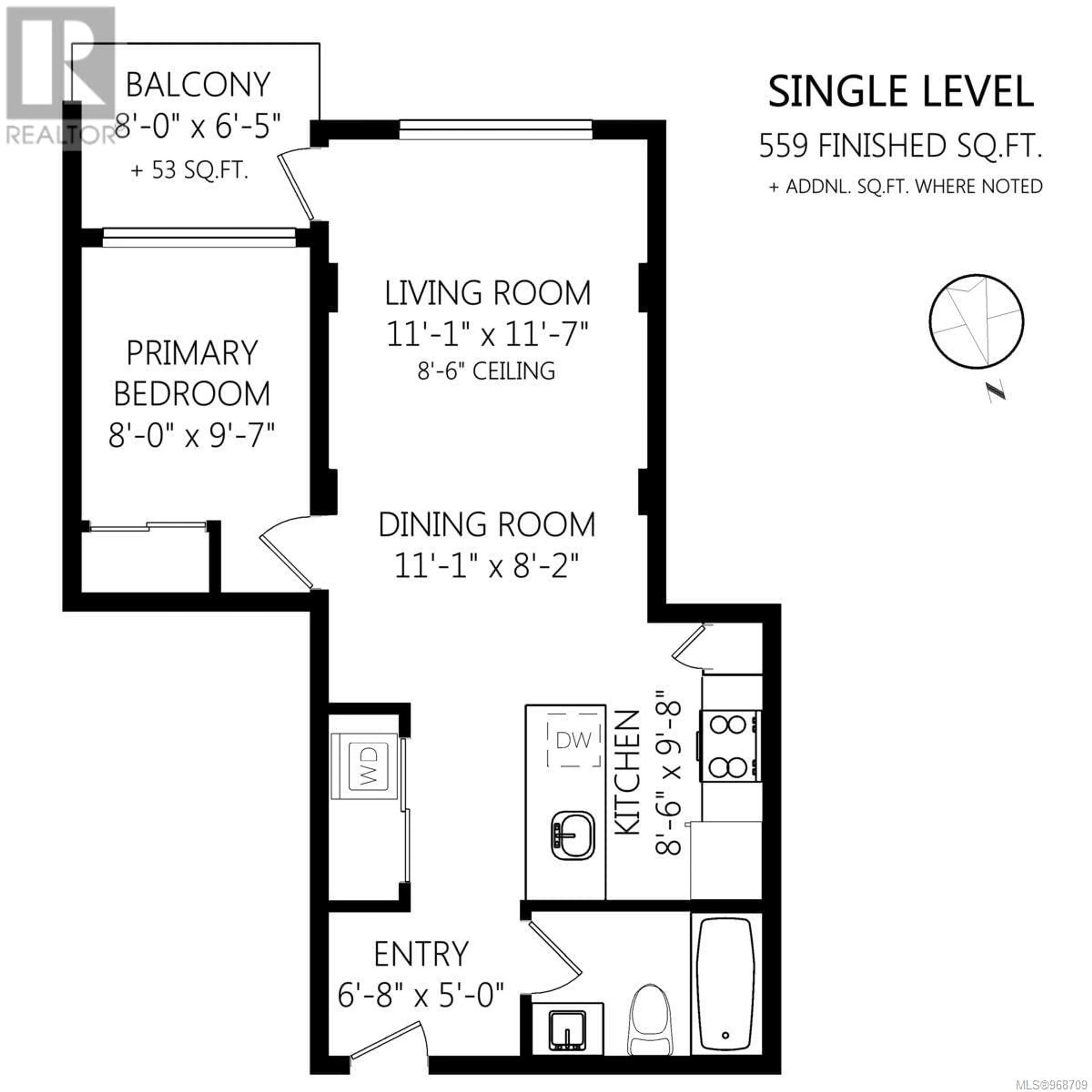 Floor plan for 910 1090 Johnson St, Victoria British Columbia V8V0B3