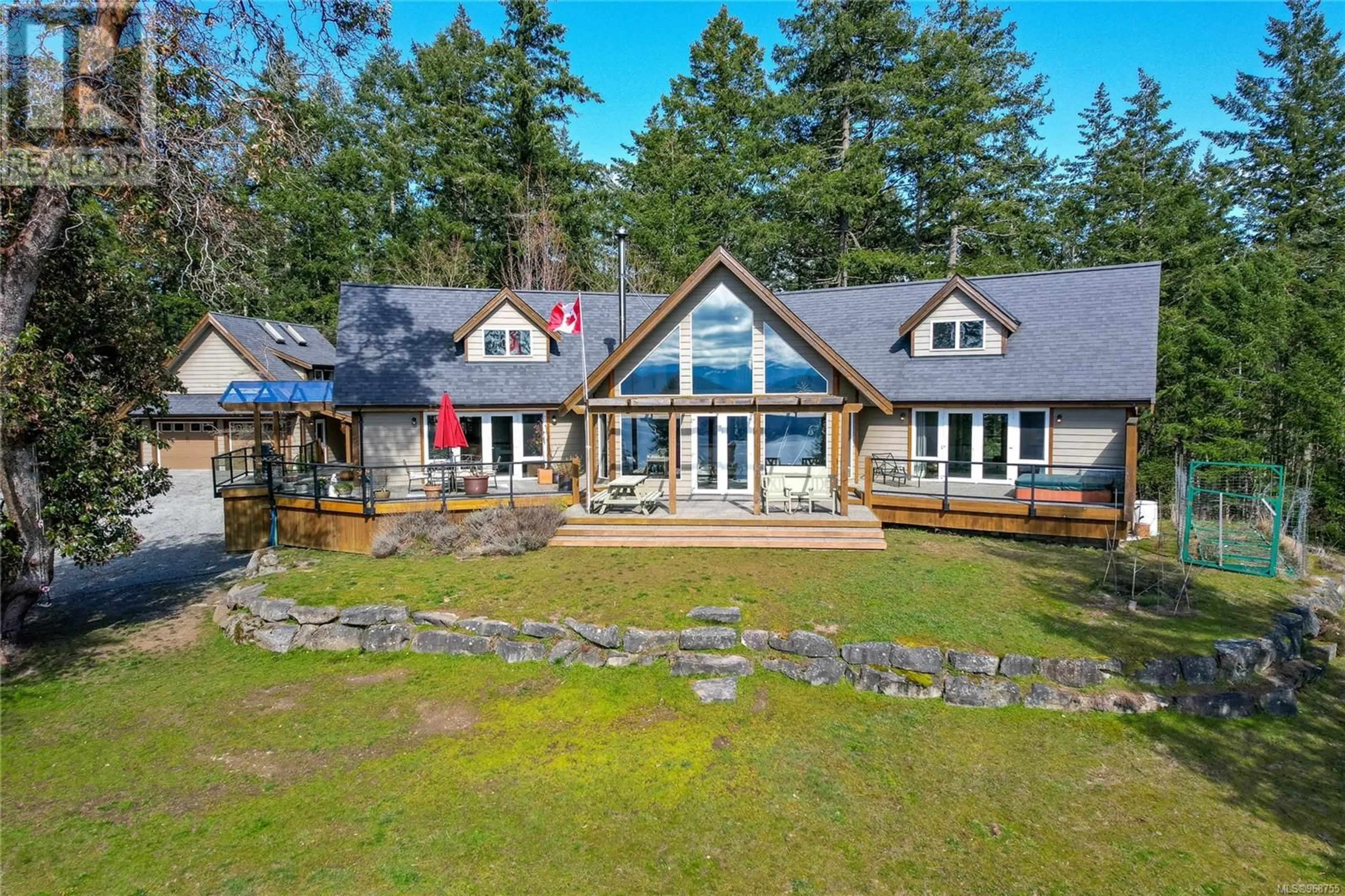 A pic from outside/outdoor area/front of a property/back of a property/a pic from drone, water/lake/river/ocean view for 266 CANVASBACK PLACE, Salt Spring British Columbia V8K2W5