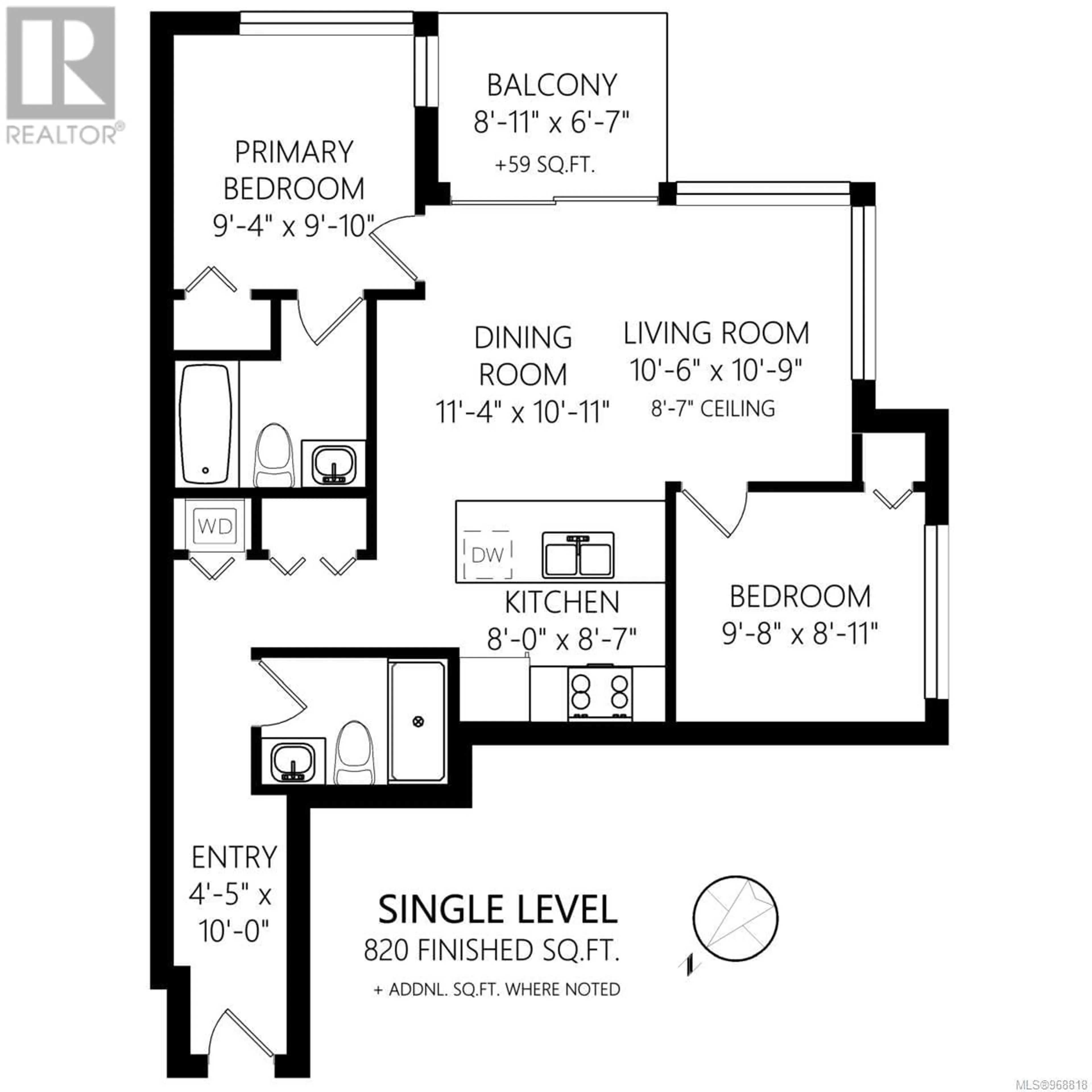 Floor plan for 711 728 Yates St, Victoria British Columbia V8W0C8