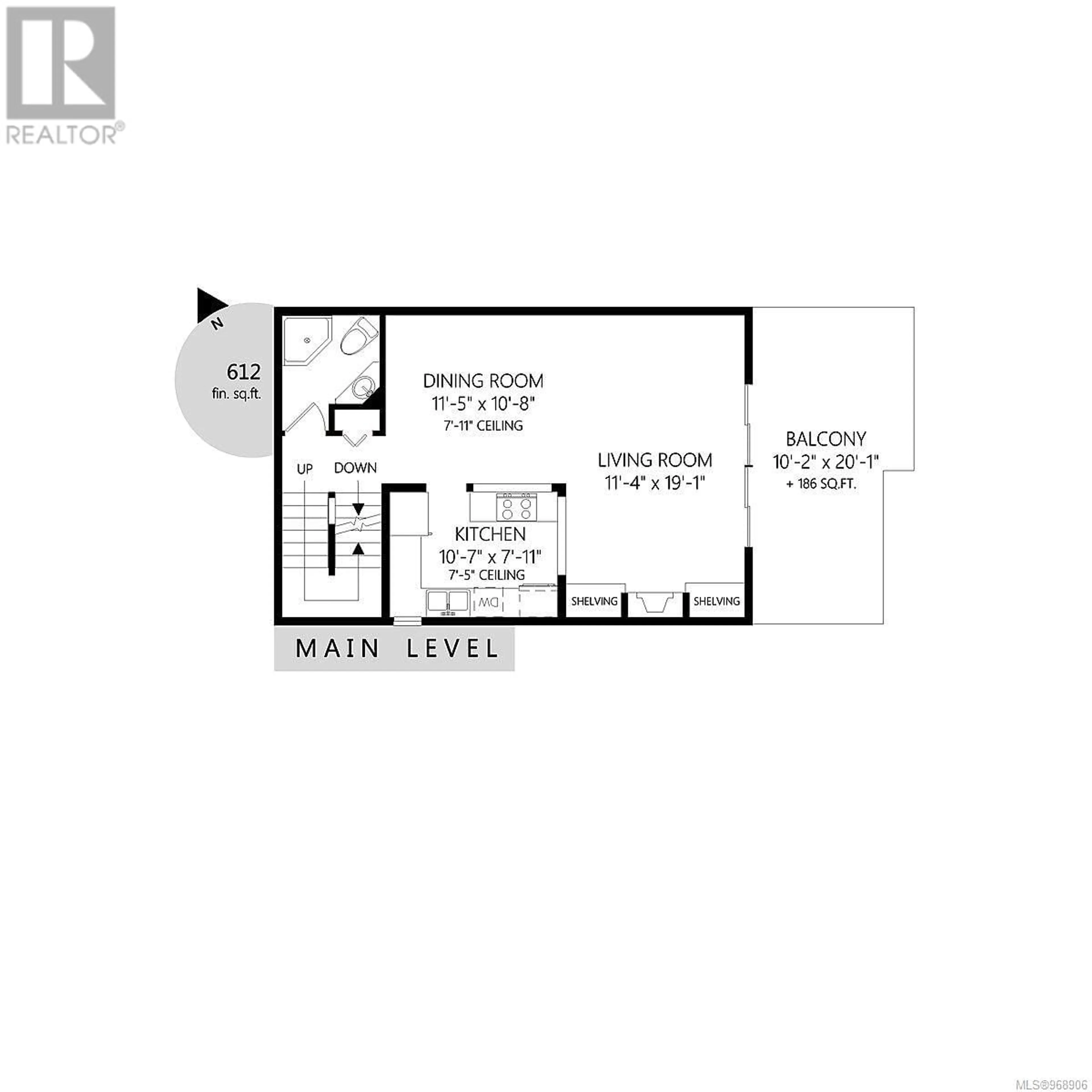 Floor plan for 3 26 Menzies St E, Victoria British Columbia V8V2G2