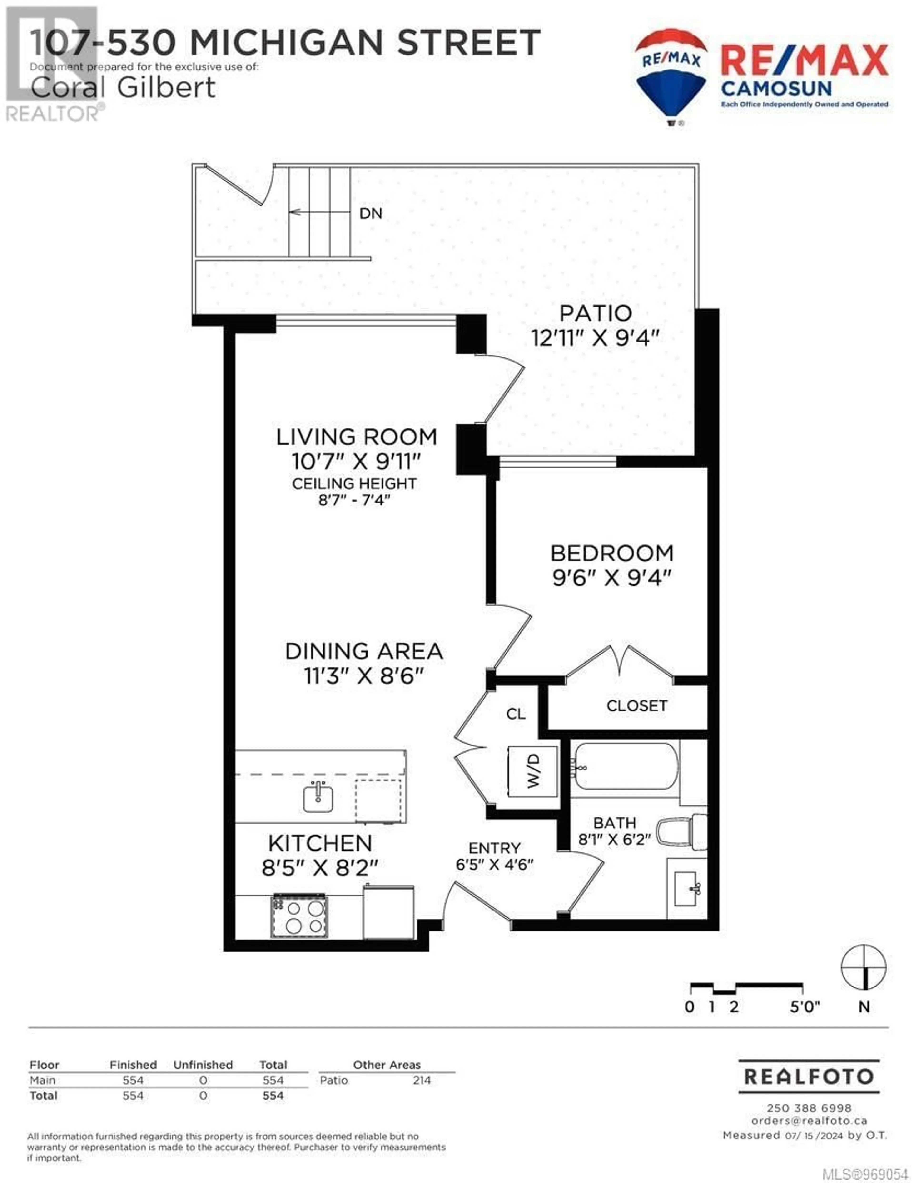 Floor plan for 107 530 Michigan St, Victoria British Columbia V8V0G2