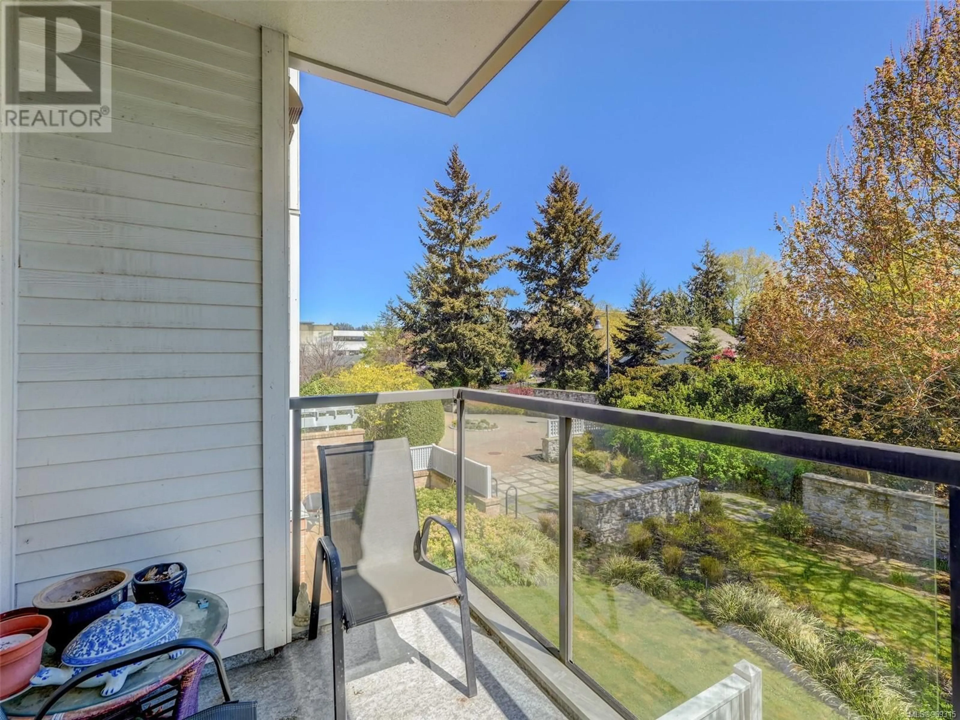 Balcony in the apartment for 202 4394 West Saanich Rd, Saanich British Columbia V8Z0B5