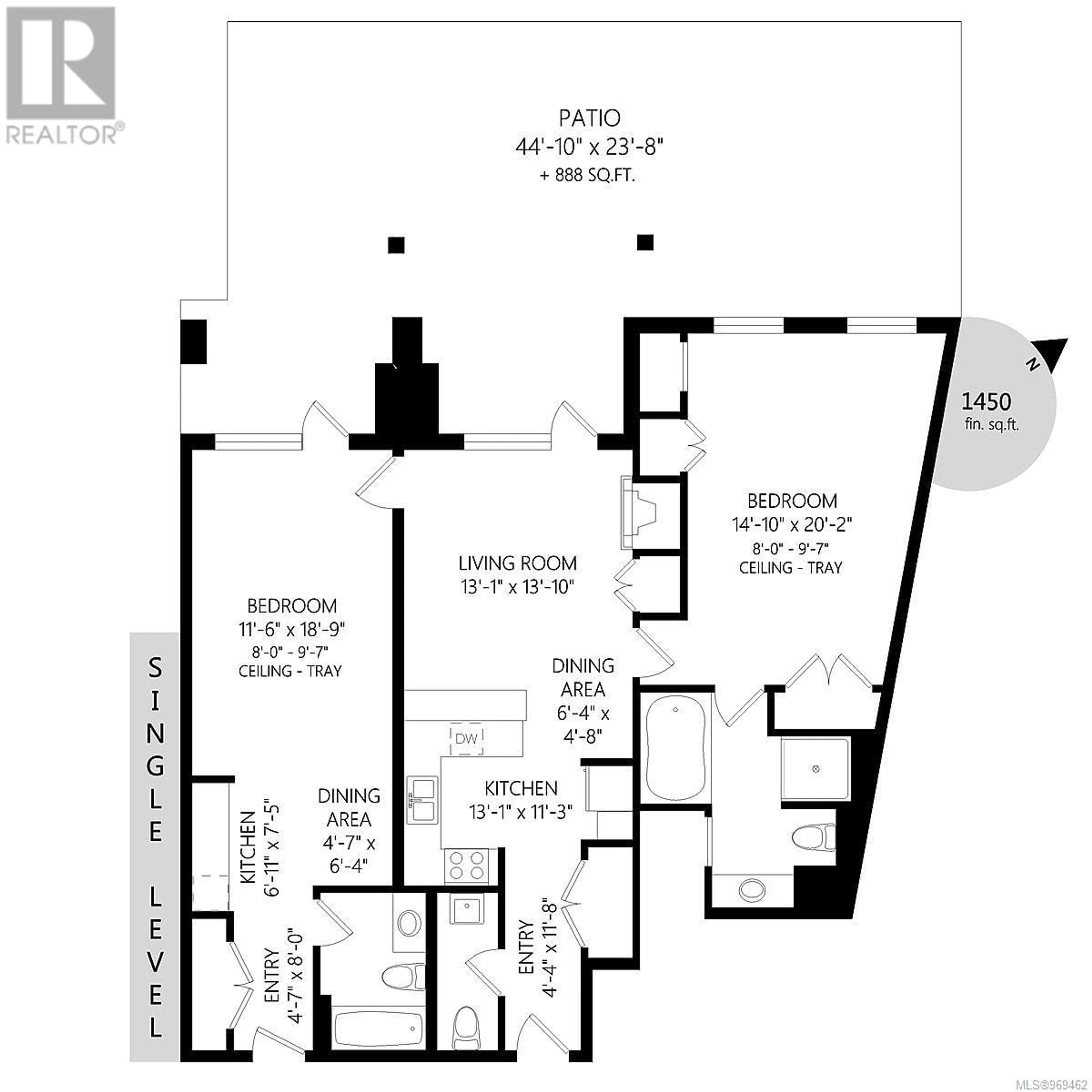 Floor plan for 113/115 D 1376 Lynburne Pl, Langford British Columbia V9B6S1