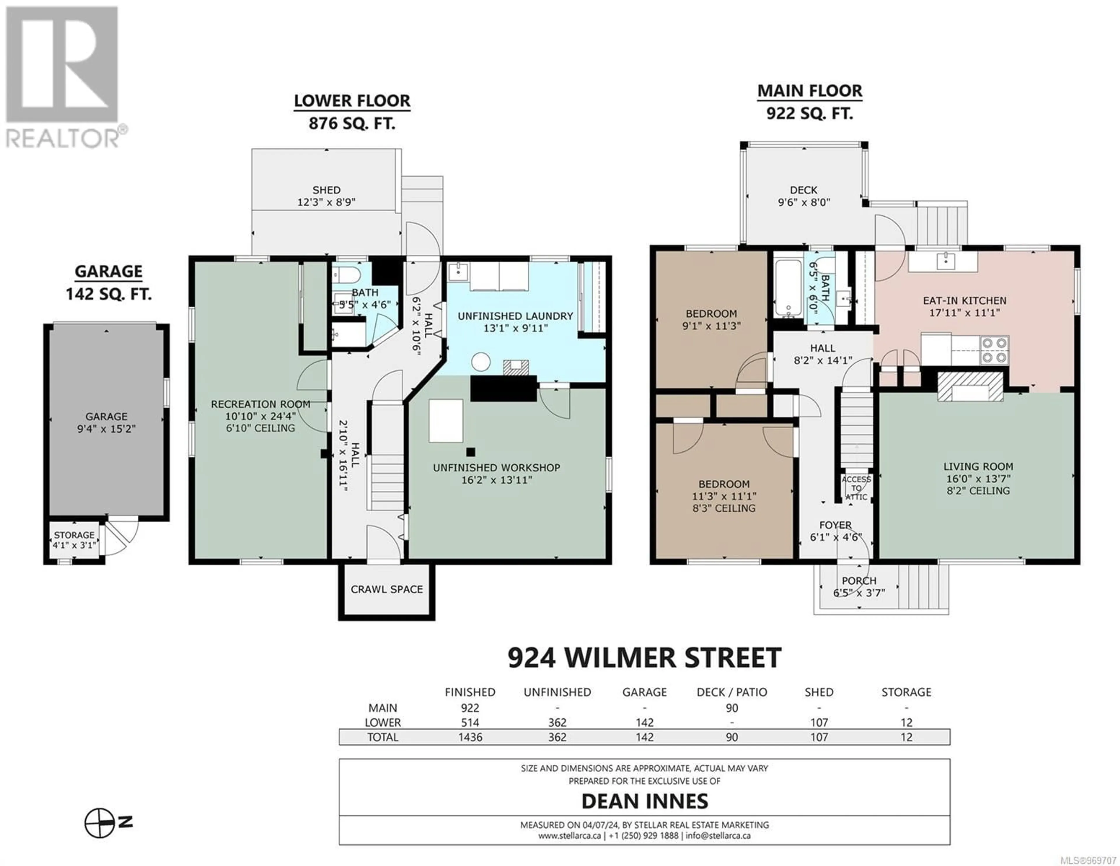 Floor plan for 924 Wilmer St, Victoria British Columbia V8S4B7