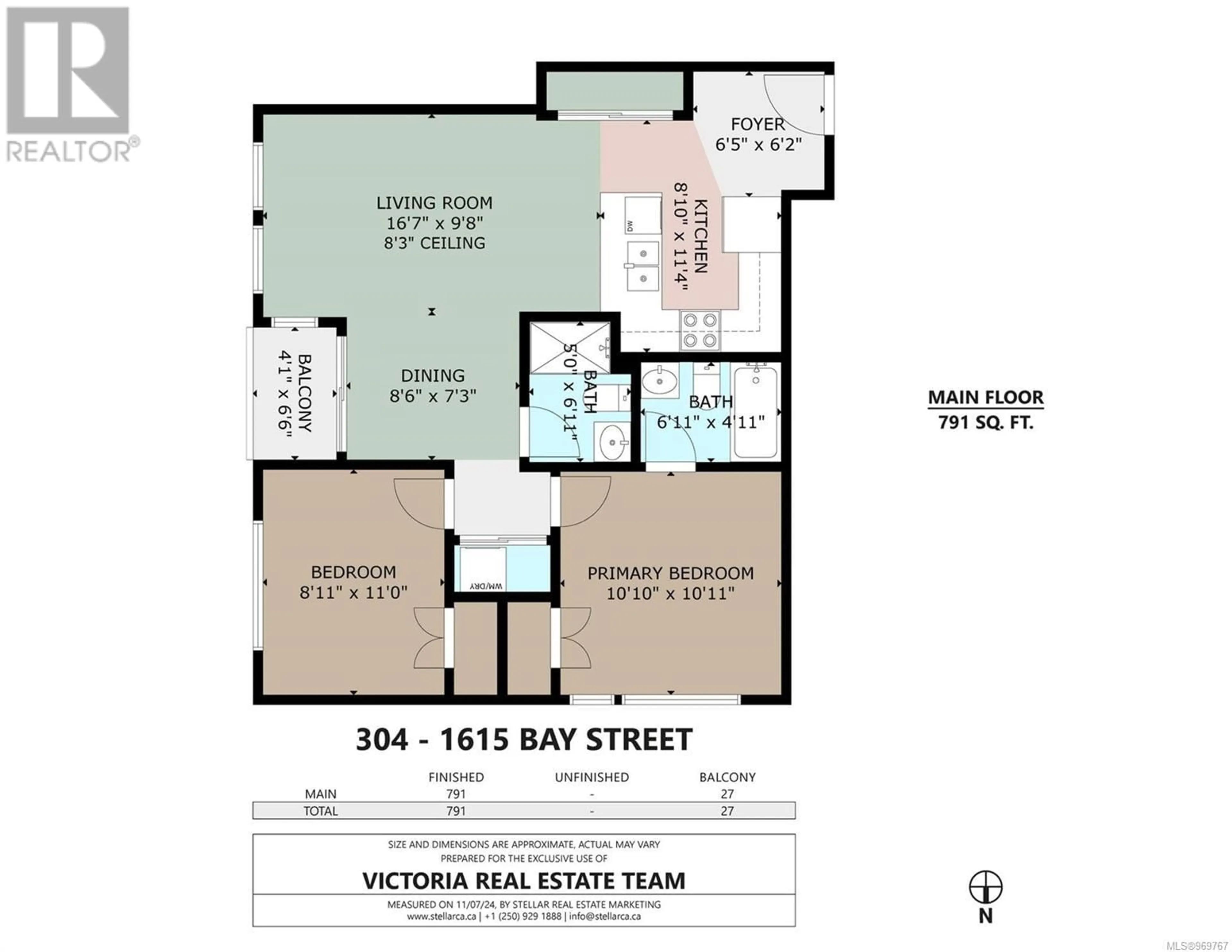 Floor plan for 304 1615 Bay St, Victoria British Columbia V8R2B7