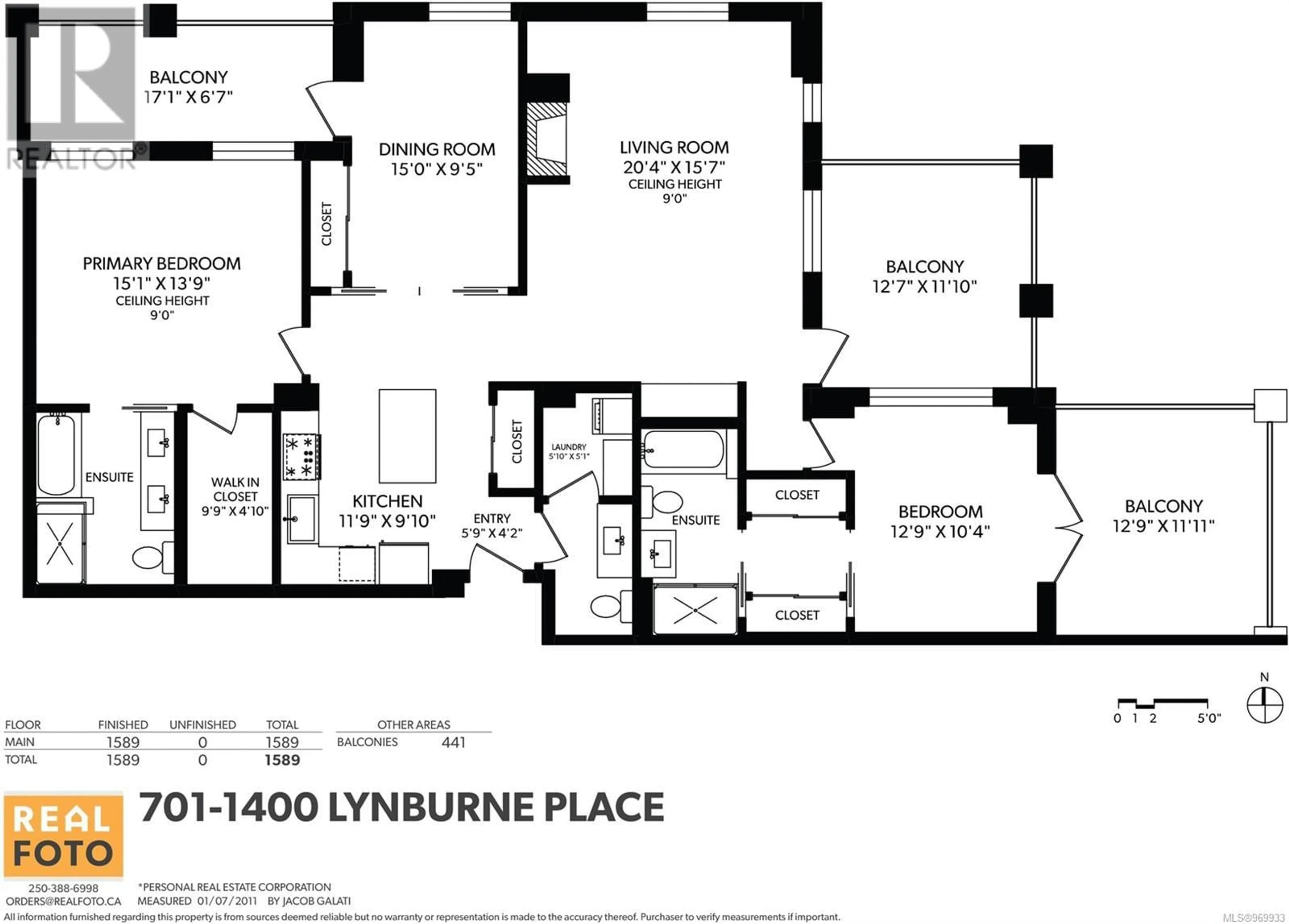 Floor plan for 701 1400 LYNBURNE Pl, Langford British Columbia V9B0A4