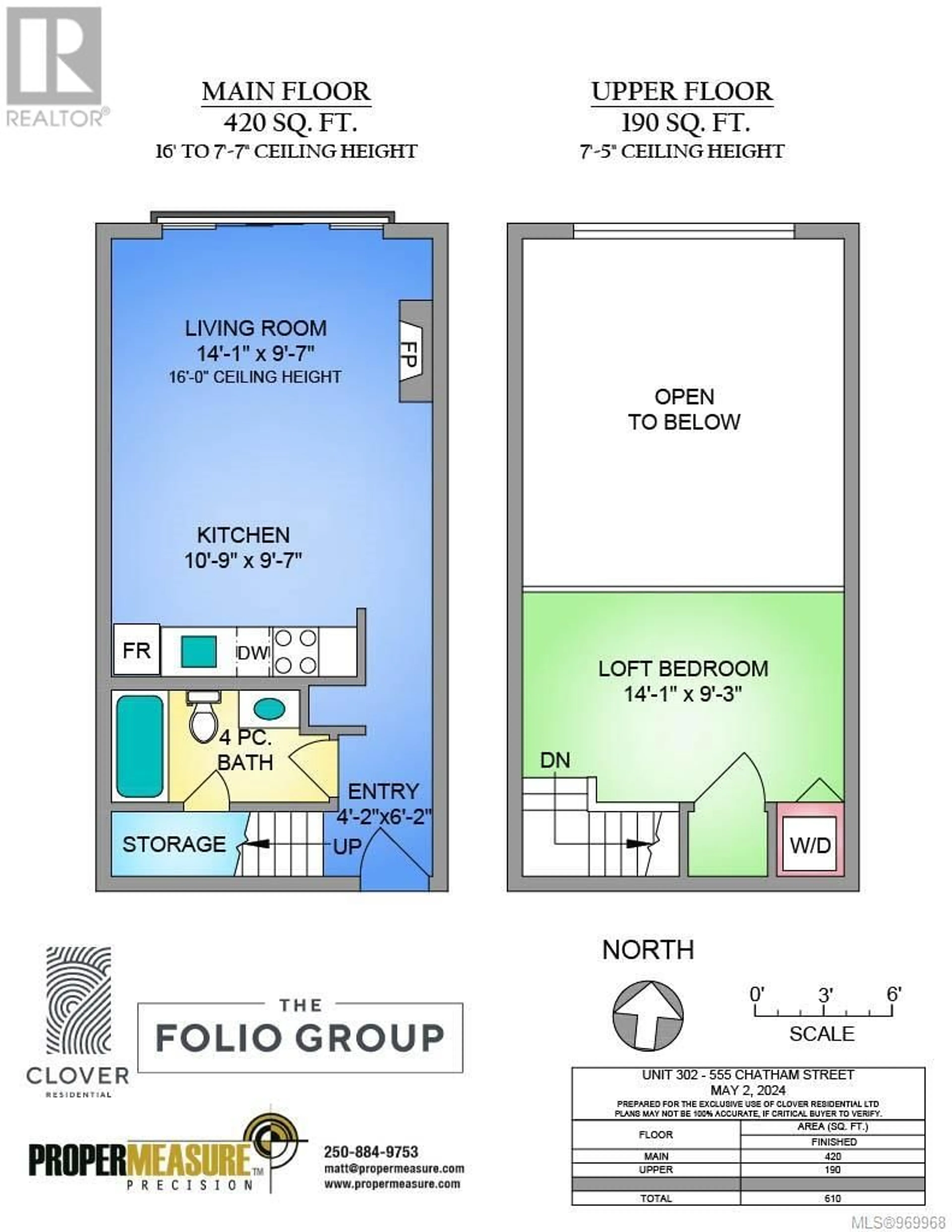 Floor plan for 302 555 Chatham St, Victoria British Columbia V8T1E1