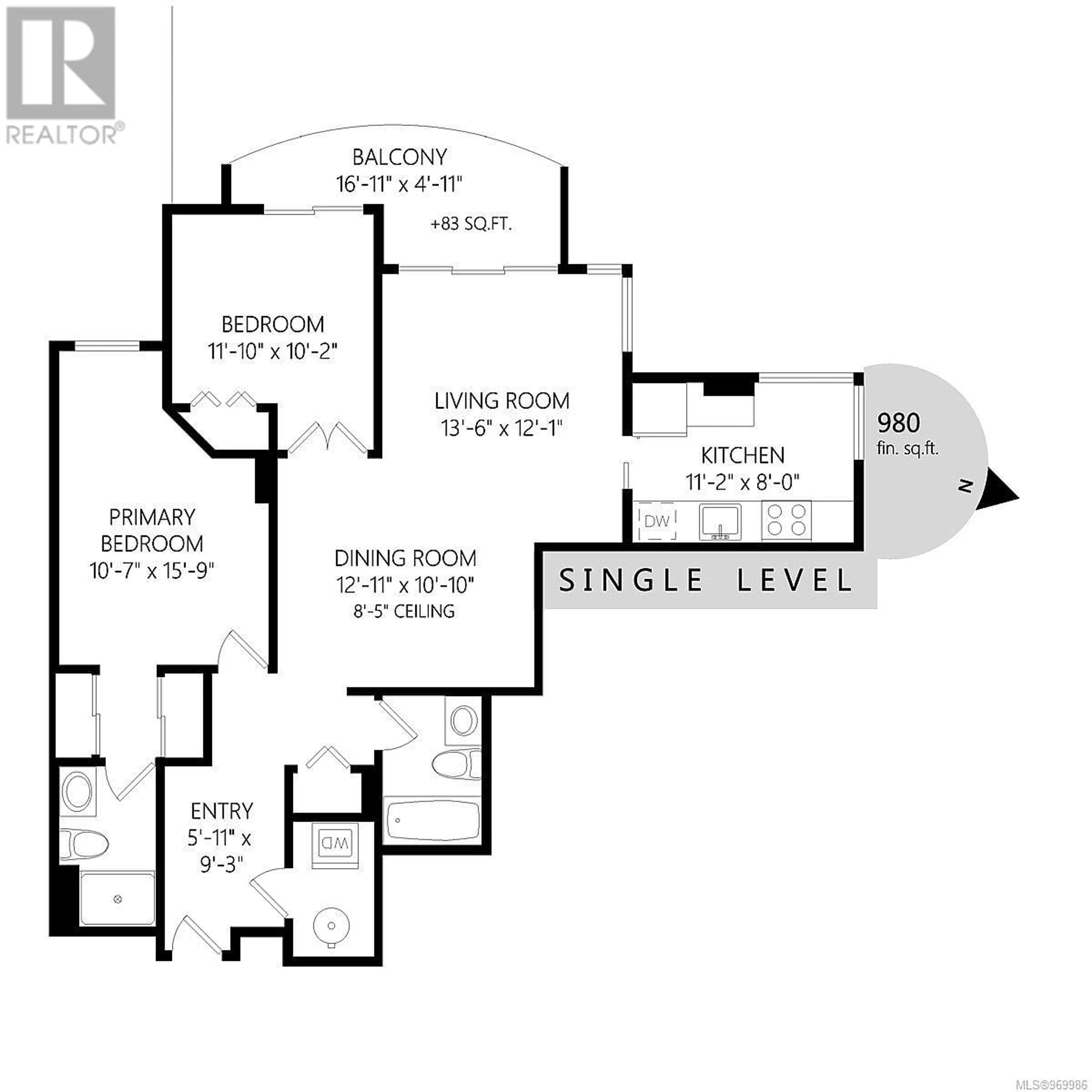 Floor plan for 1003 1010 View St, Victoria British Columbia V8V4Y3