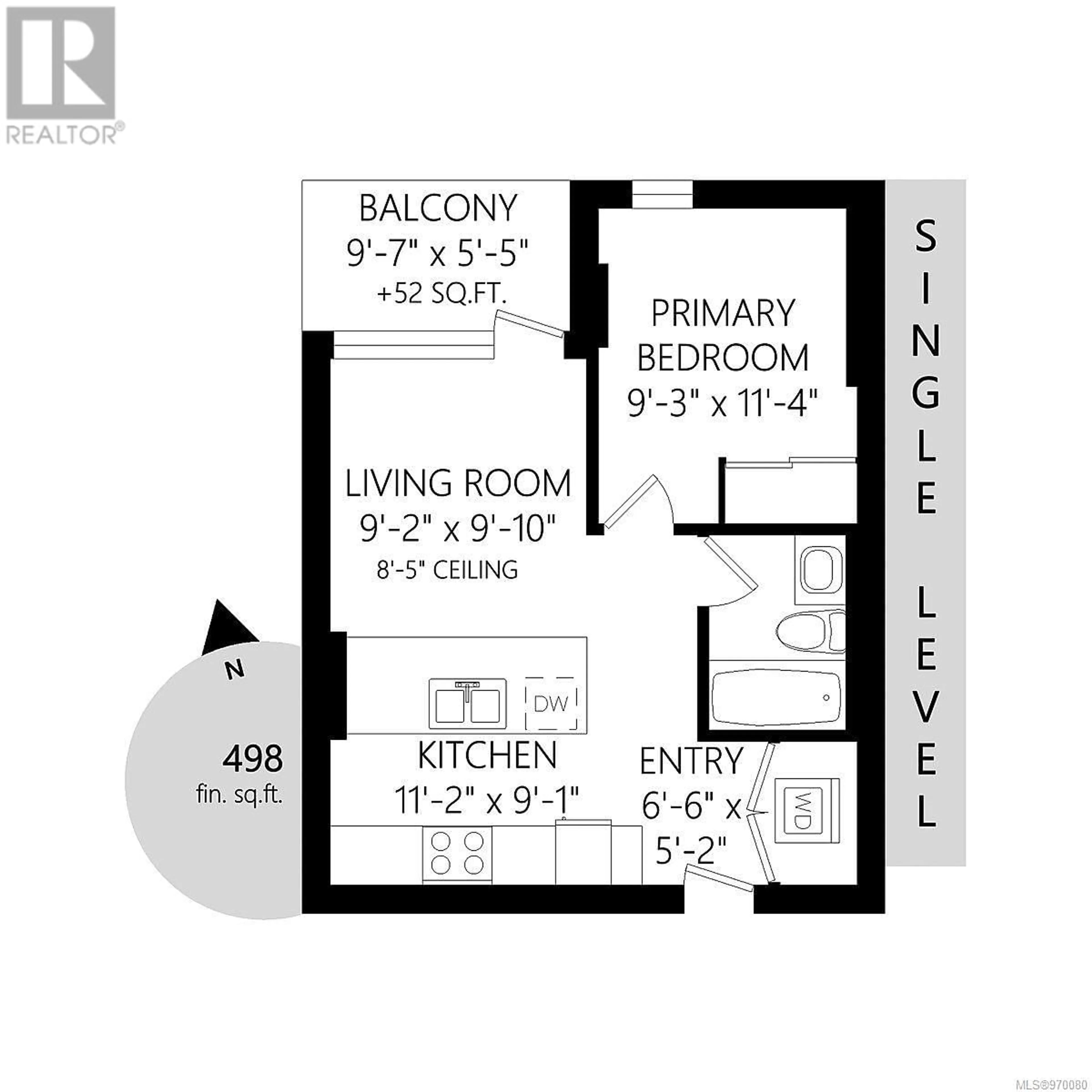 Floor plan for 508 989 Johnson St, Victoria British Columbia V8V3N7