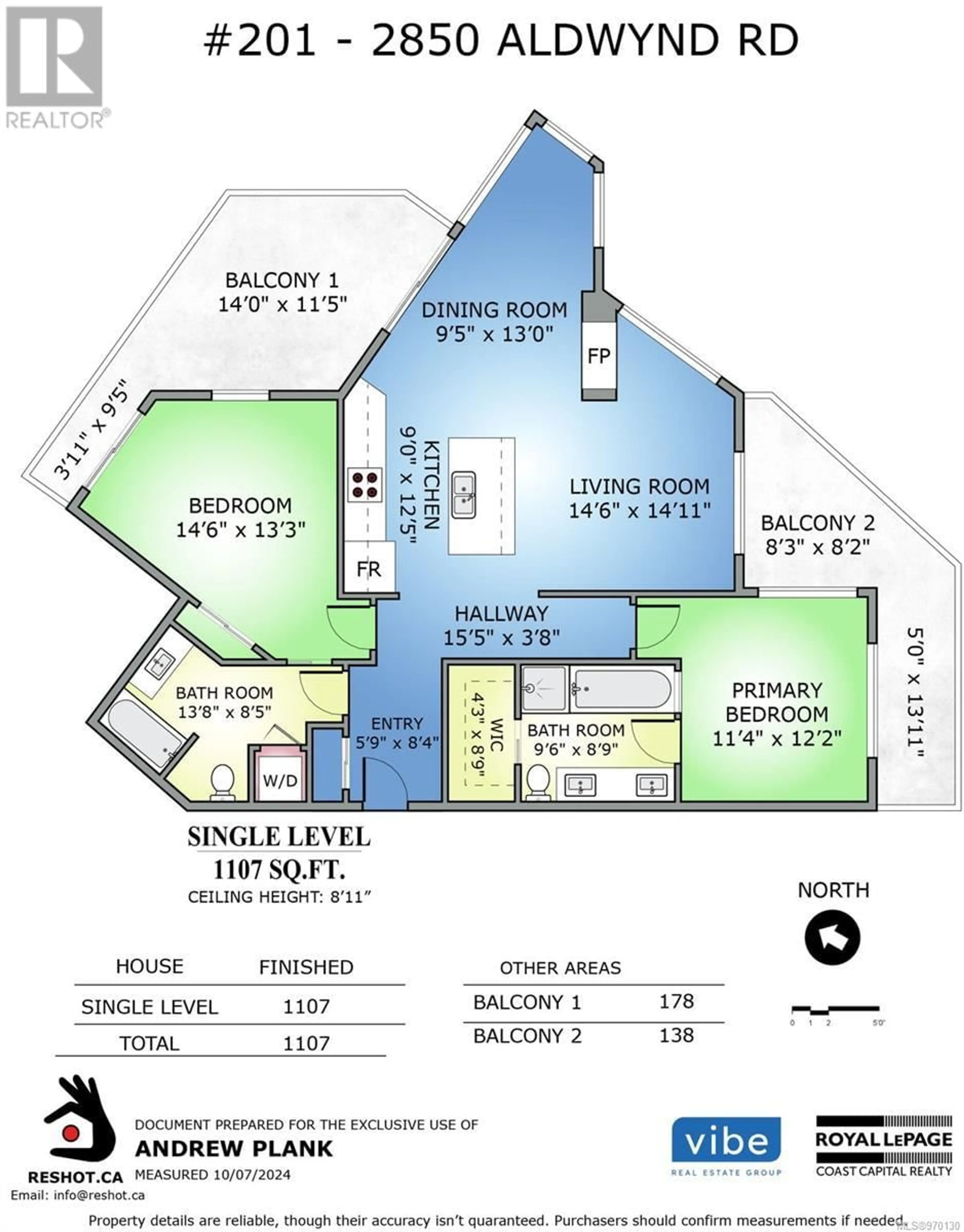 Floor plan for 201 2850 Aldwynd Rd, Langford British Columbia V9B3S7