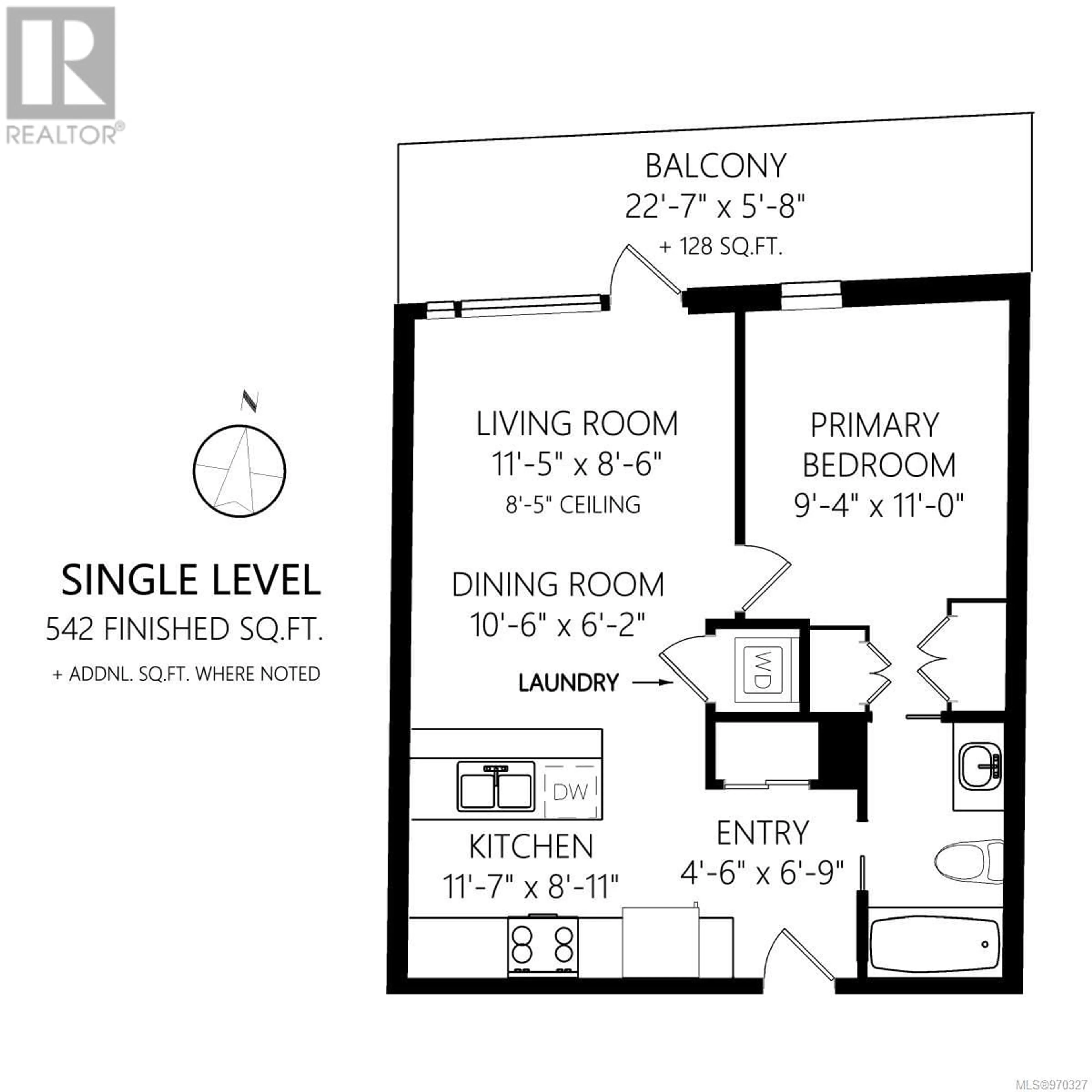 Floor plan for 409 989 Johnson St, Victoria British Columbia V8V0E3