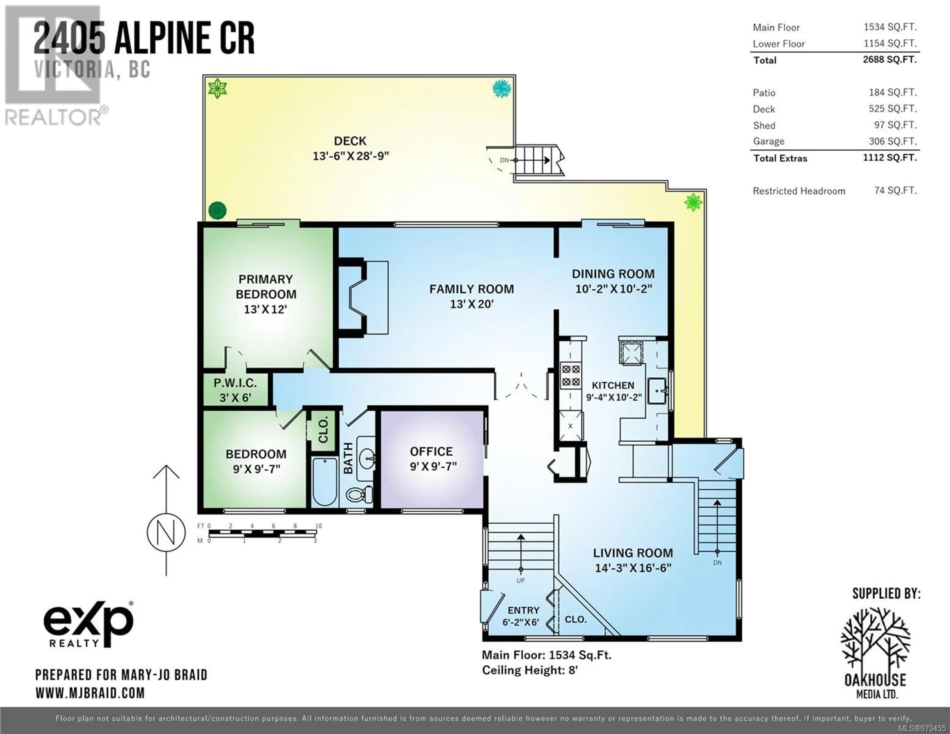 Floor plan for 2405 Alpine Cres, Saanich British Columbia V8N4B5