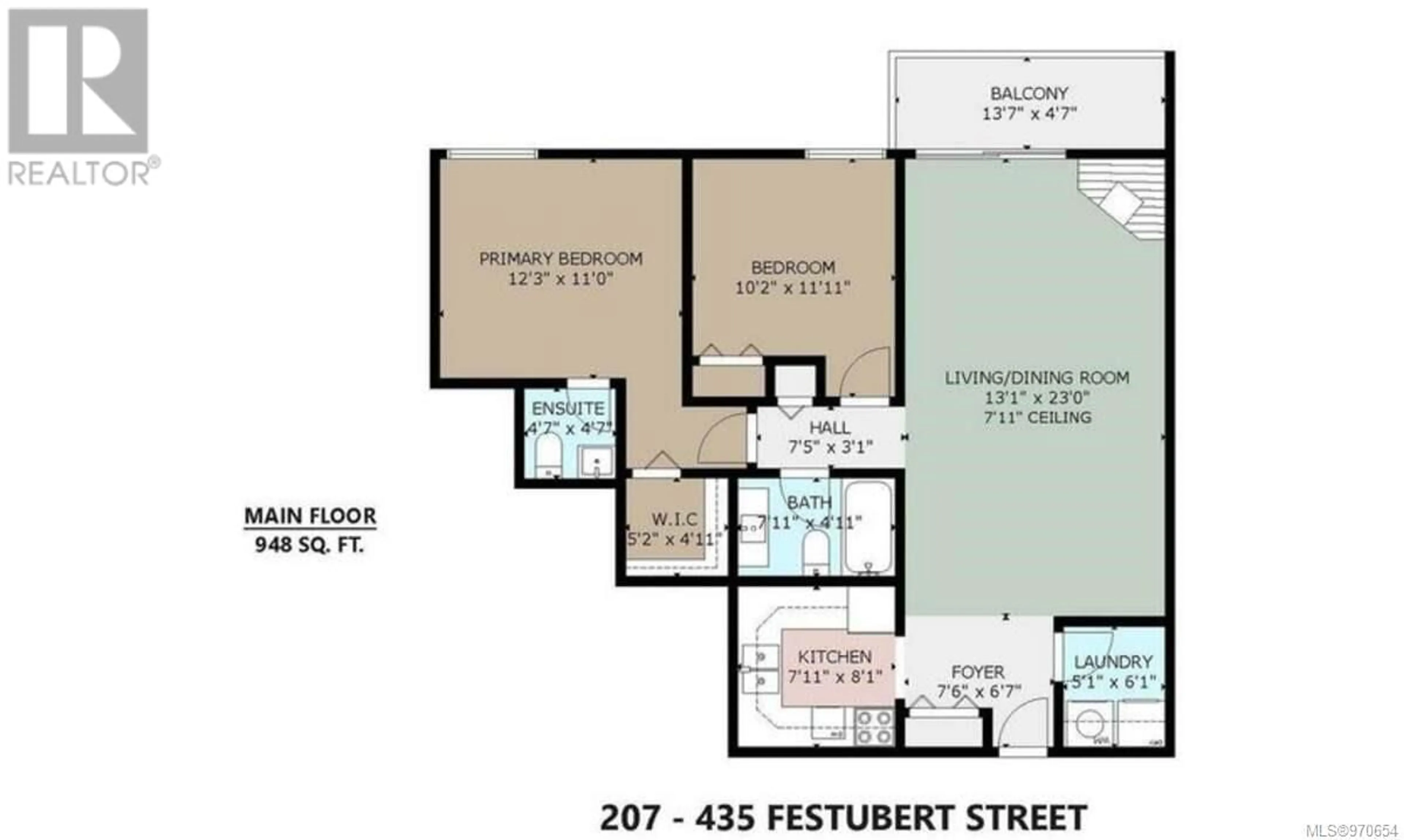 Floor plan for 207 435 Festubert St, Duncan British Columbia V9L3T3