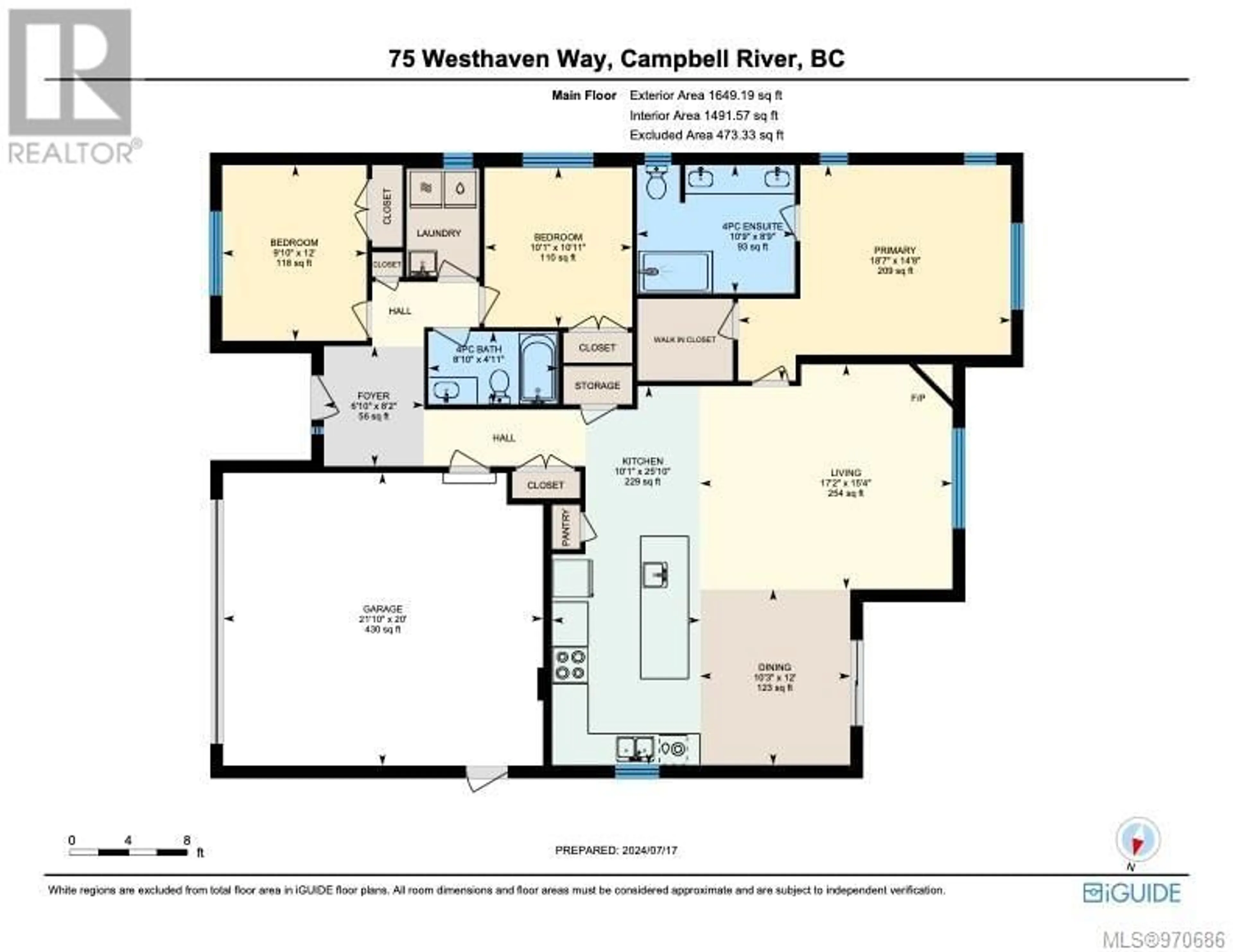 Floor plan for 75 Westhaven Way, Campbell River British Columbia V9W7Y8