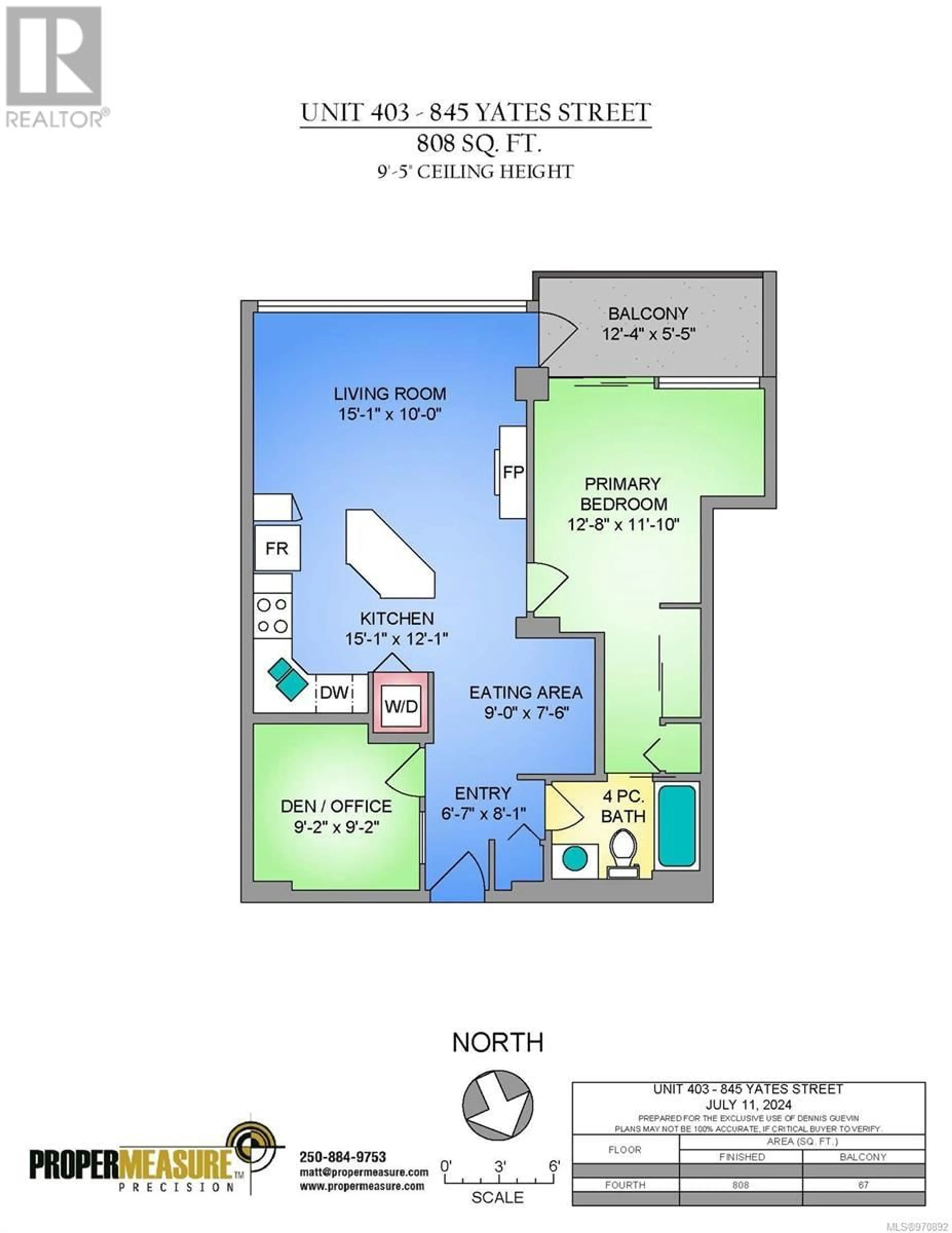 Floor plan for 403 845 Yates St, Victoria British Columbia V8W4A3