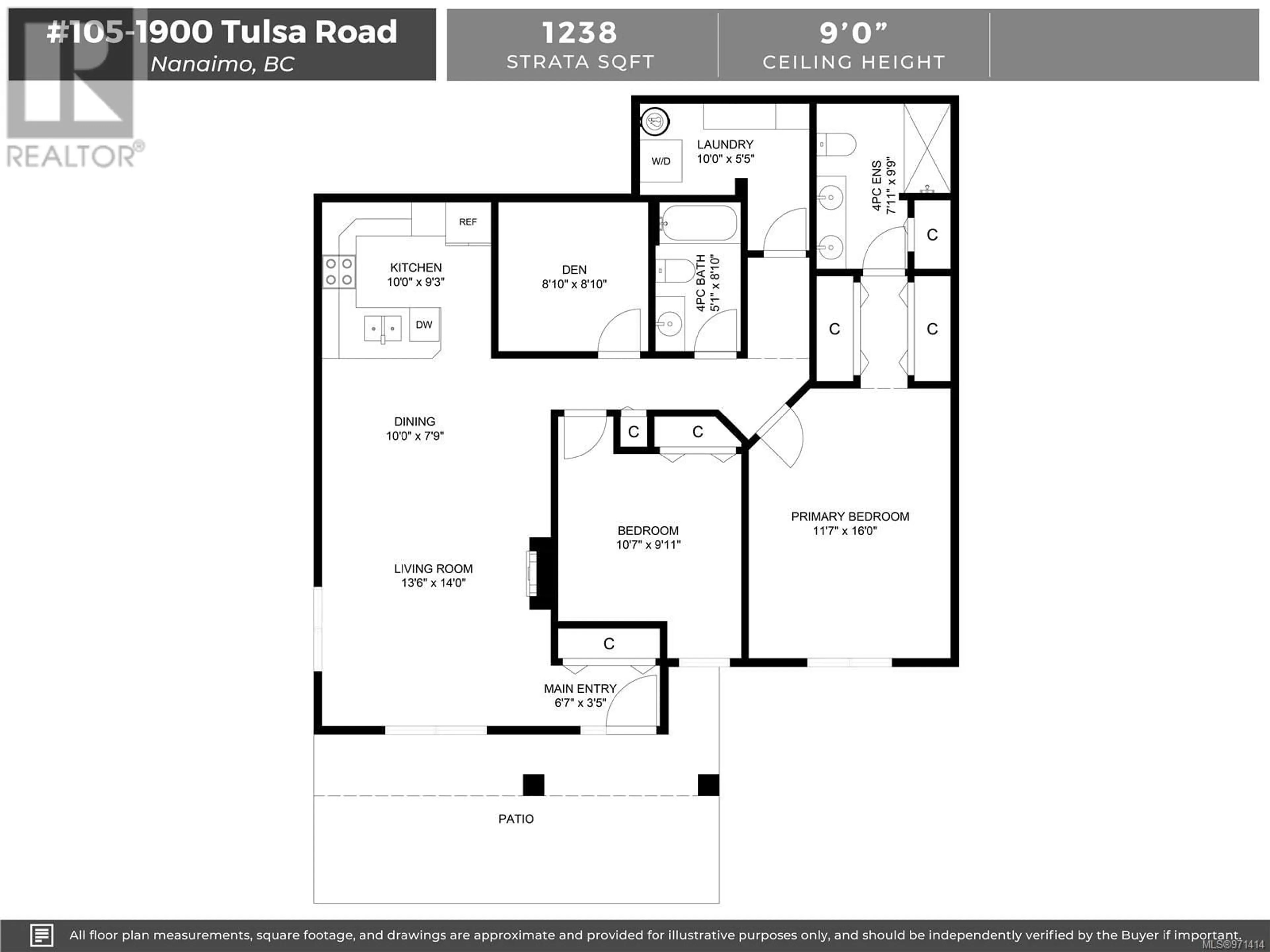 Floor plan for 105 1900 Tulsa Rd, Nanaimo British Columbia V9S0C2