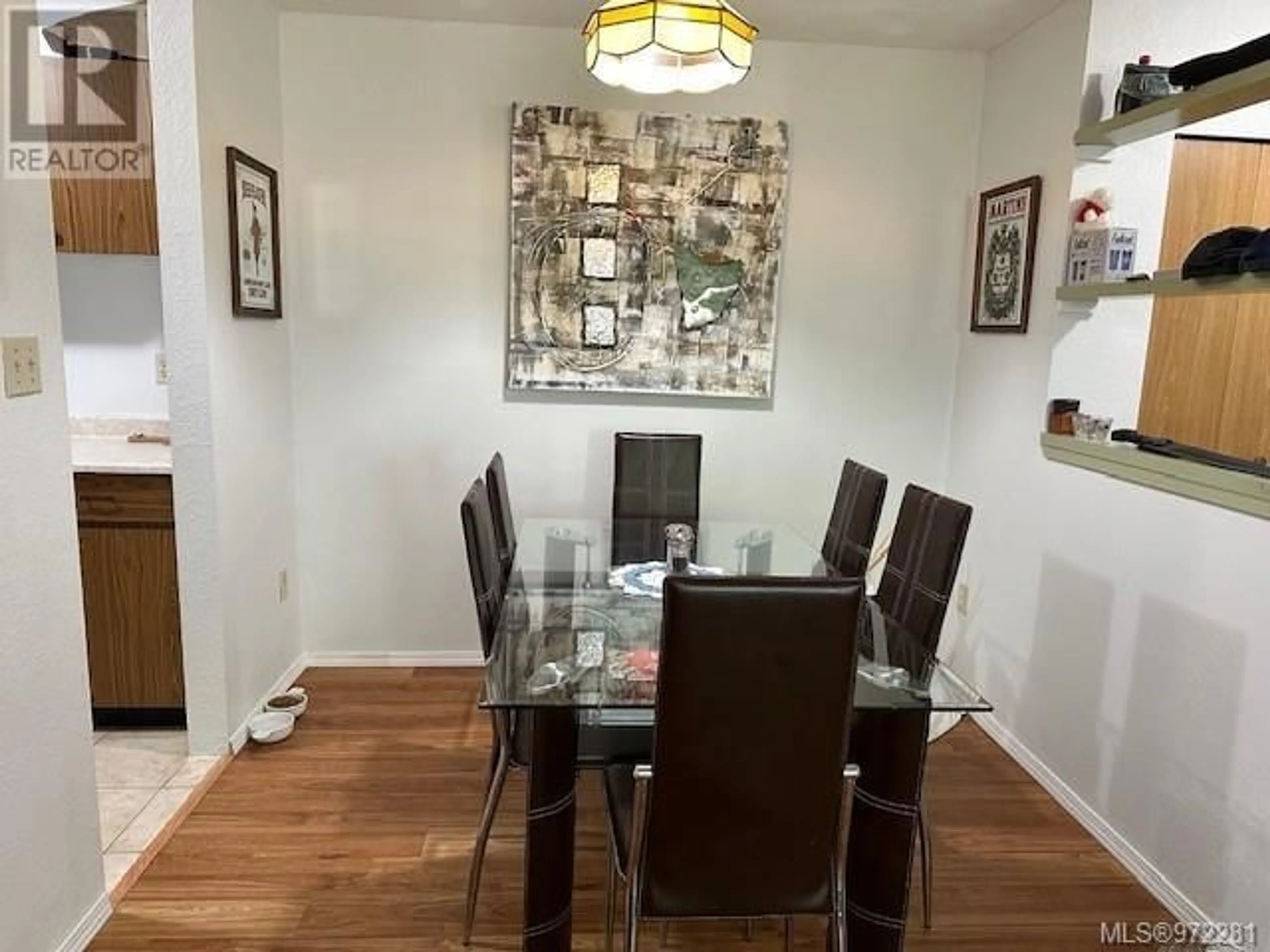 Dining room, wood floors for 101 791 Marine Dr, Port Alice British Columbia V0N2P0