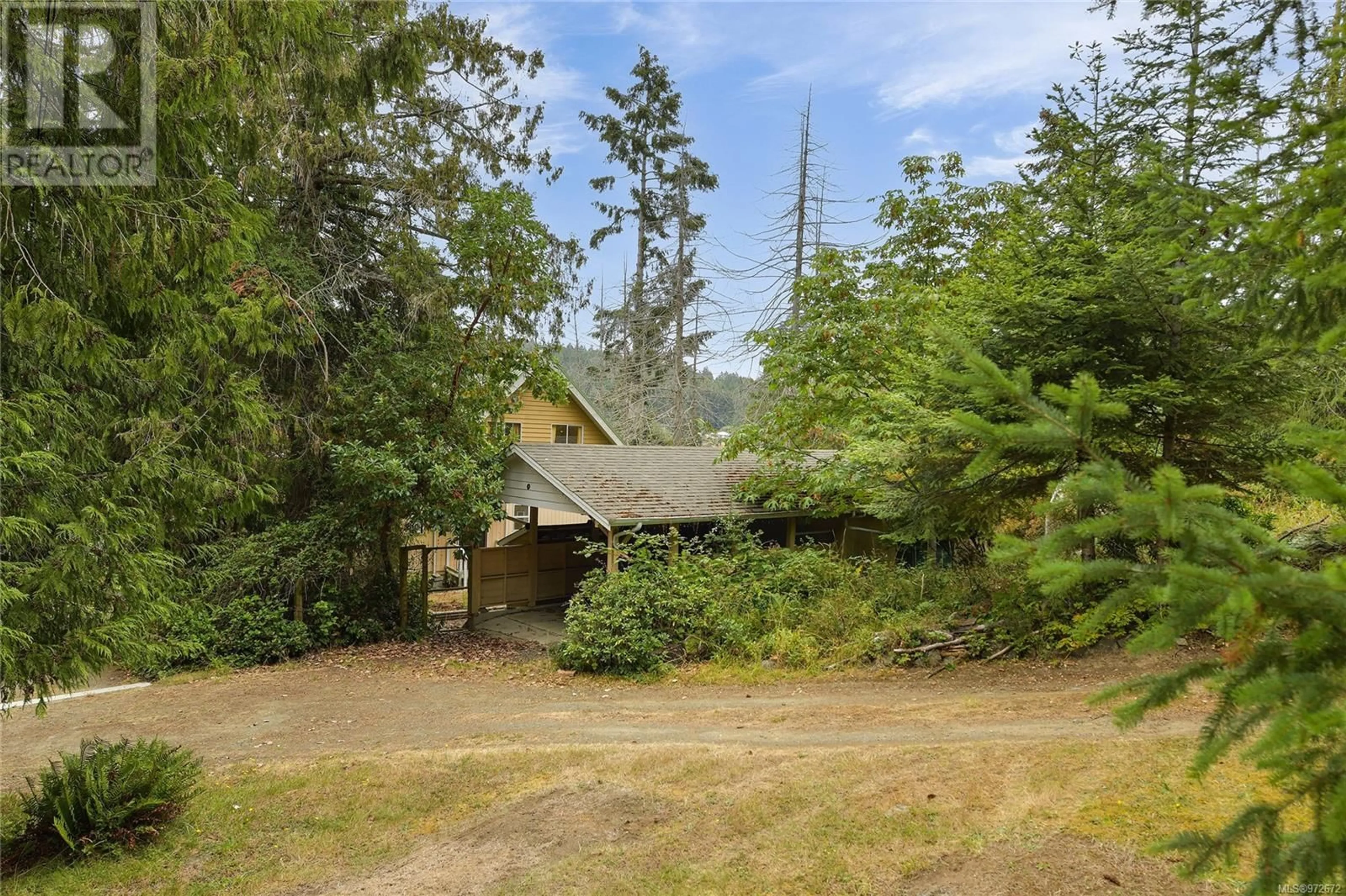 A pic from outside/outdoor area/front of a property/back of a property/a pic from drone, forest/trees view for 223 MARINERS WAY, Mayne Island British Columbia V0N2J2