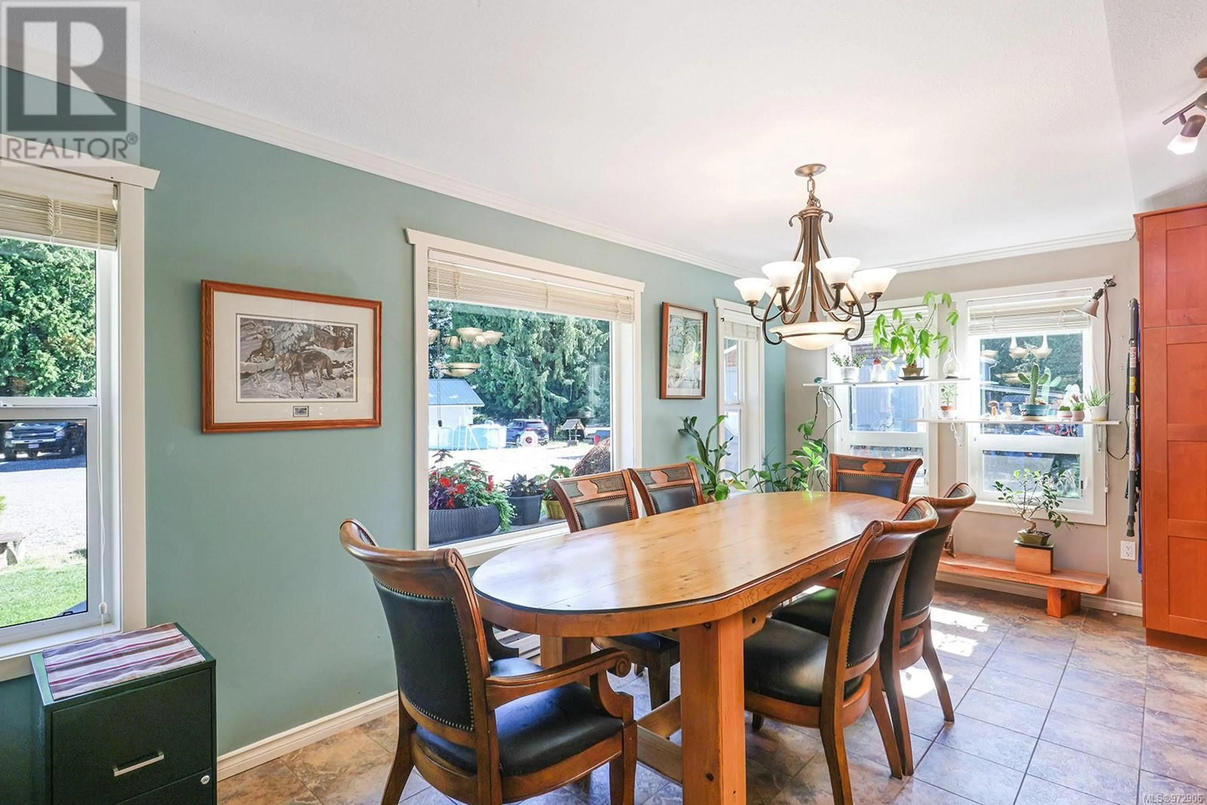 Dining room, wood floors, cottage for 135 Jamieson Rd, Bowser British Columbia V0R1G0