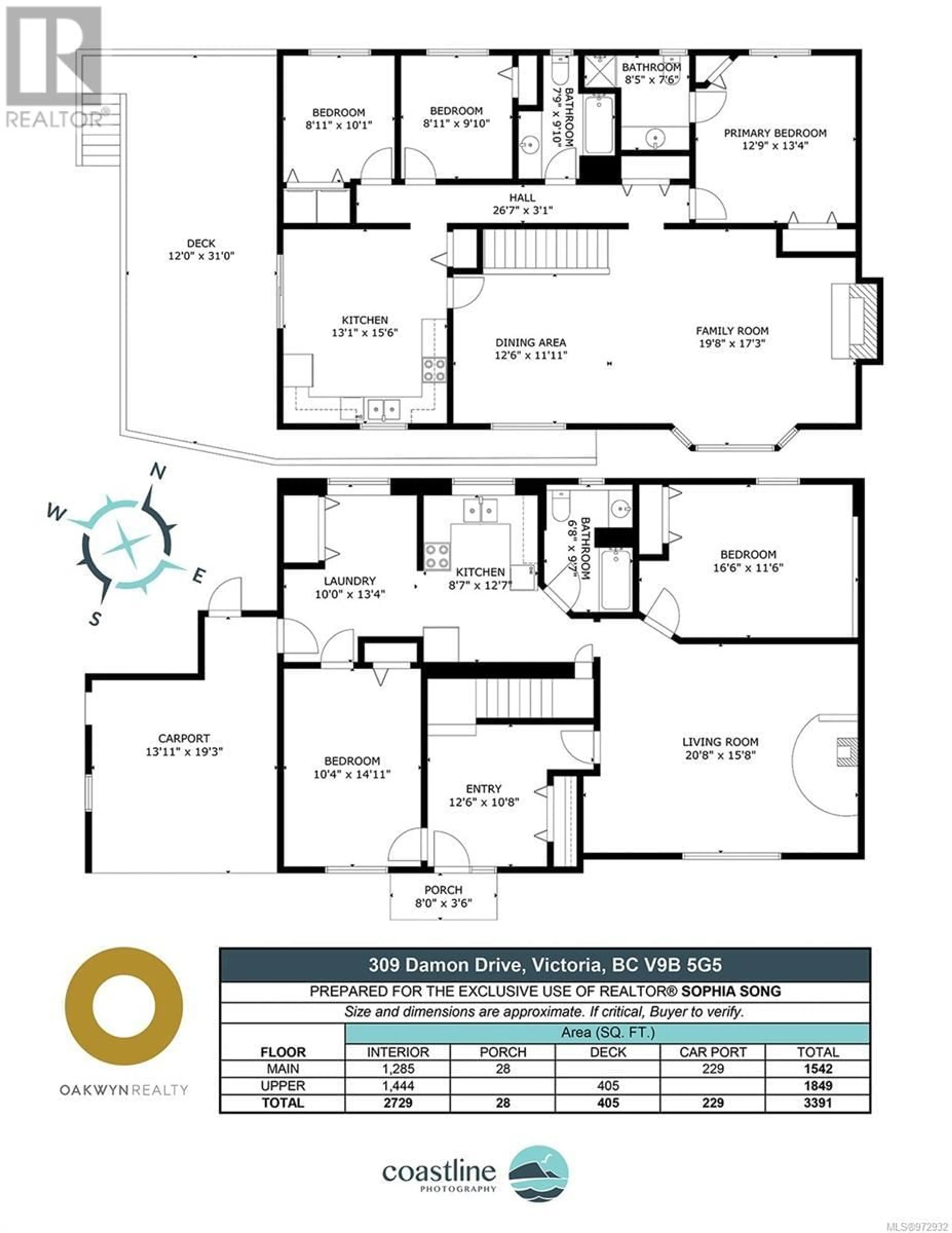 Floor plan for 309 Damon Dr, View Royal British Columbia V9B5G5