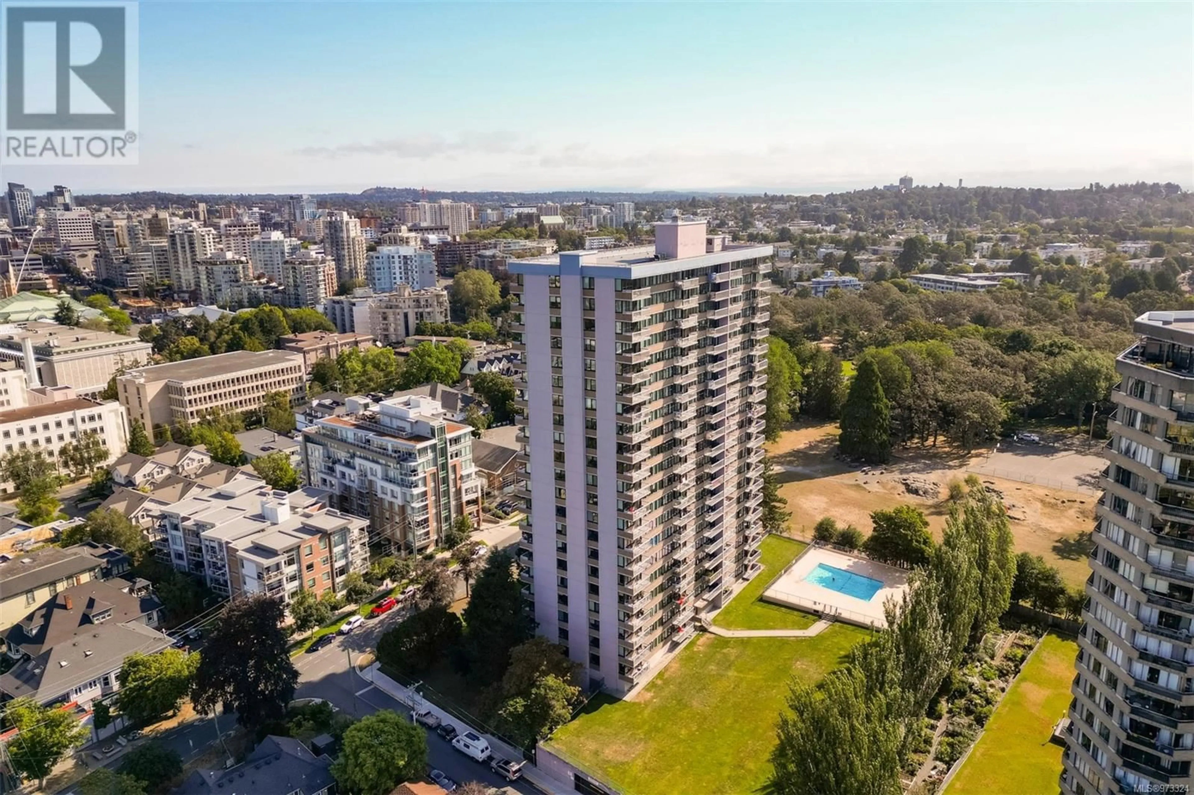 A pic from exterior of the house or condo, the view of city buildings for 2106 647 Michigan St, Victoria British Columbia V8V1S9