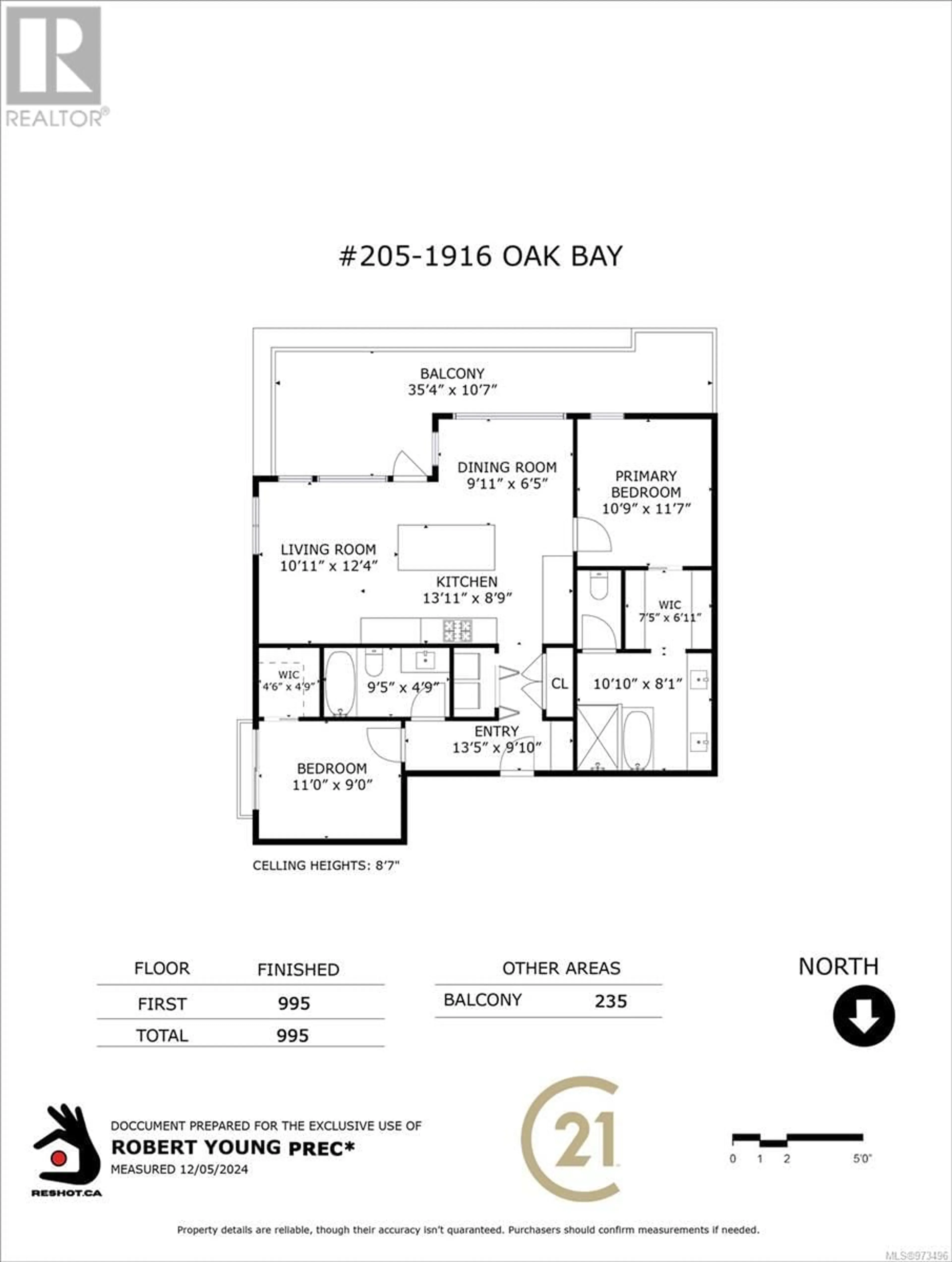 Floor plan for 205 1916 Oak Bay Ave, Victoria British Columbia V8R1C7