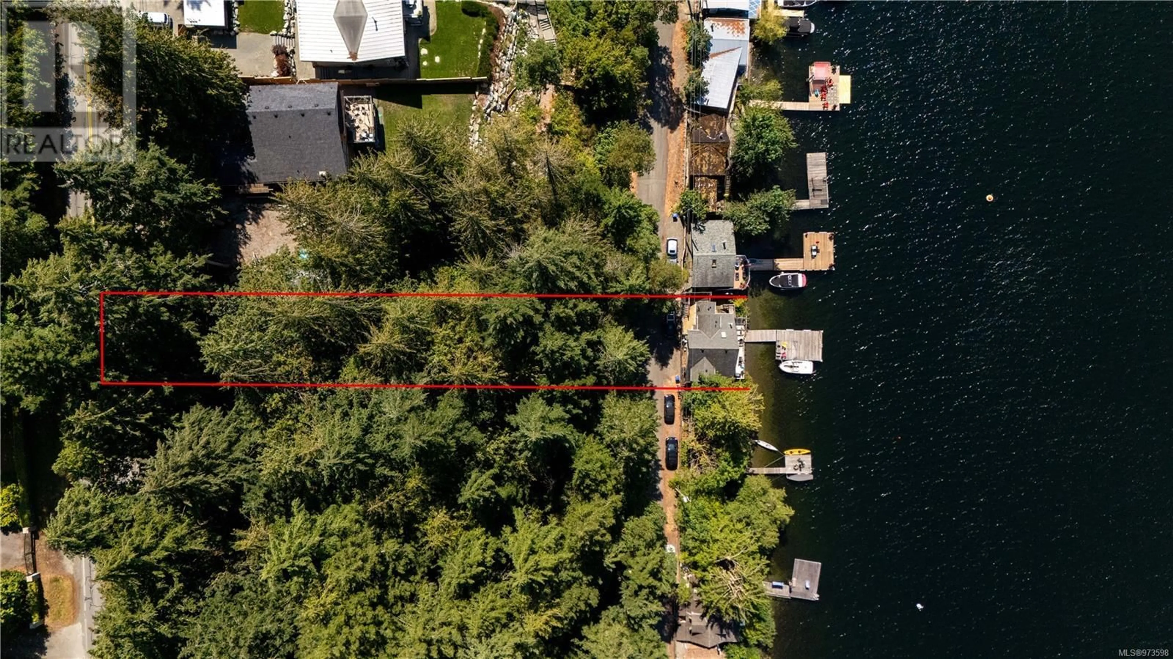 A pic from outside/outdoor area/front of a property/back of a property/a pic from drone, water/lake/river/ocean view for 2278 Shawnigan Lake Rd, Shawnigan Lake British Columbia V0R2W5