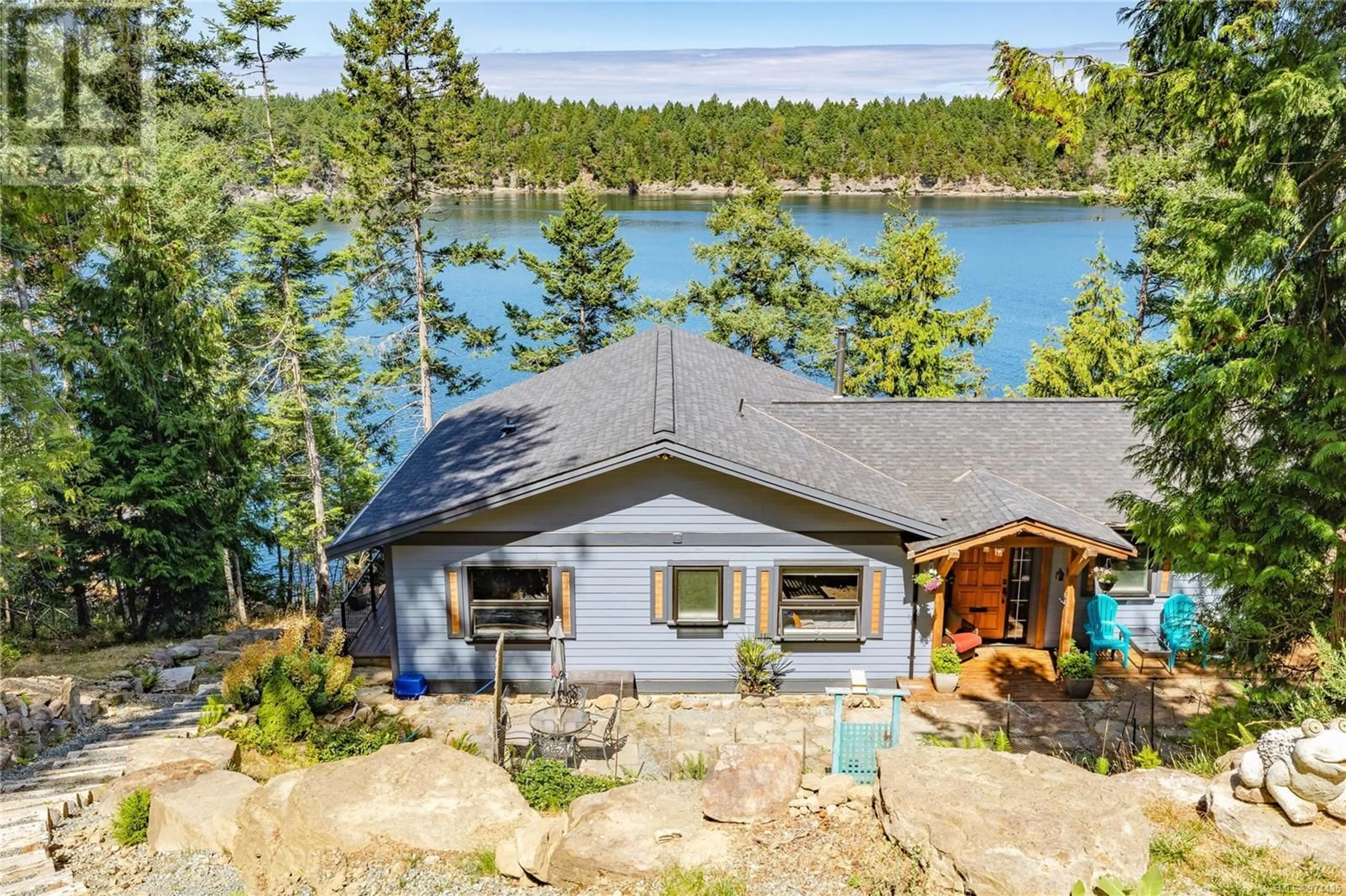 A pic from outside/outdoor area/front of a property/back of a property/a pic from drone, water/lake/river/ocean view for 659 WILKS ROAD, Mayne Island British Columbia V0N2J1
