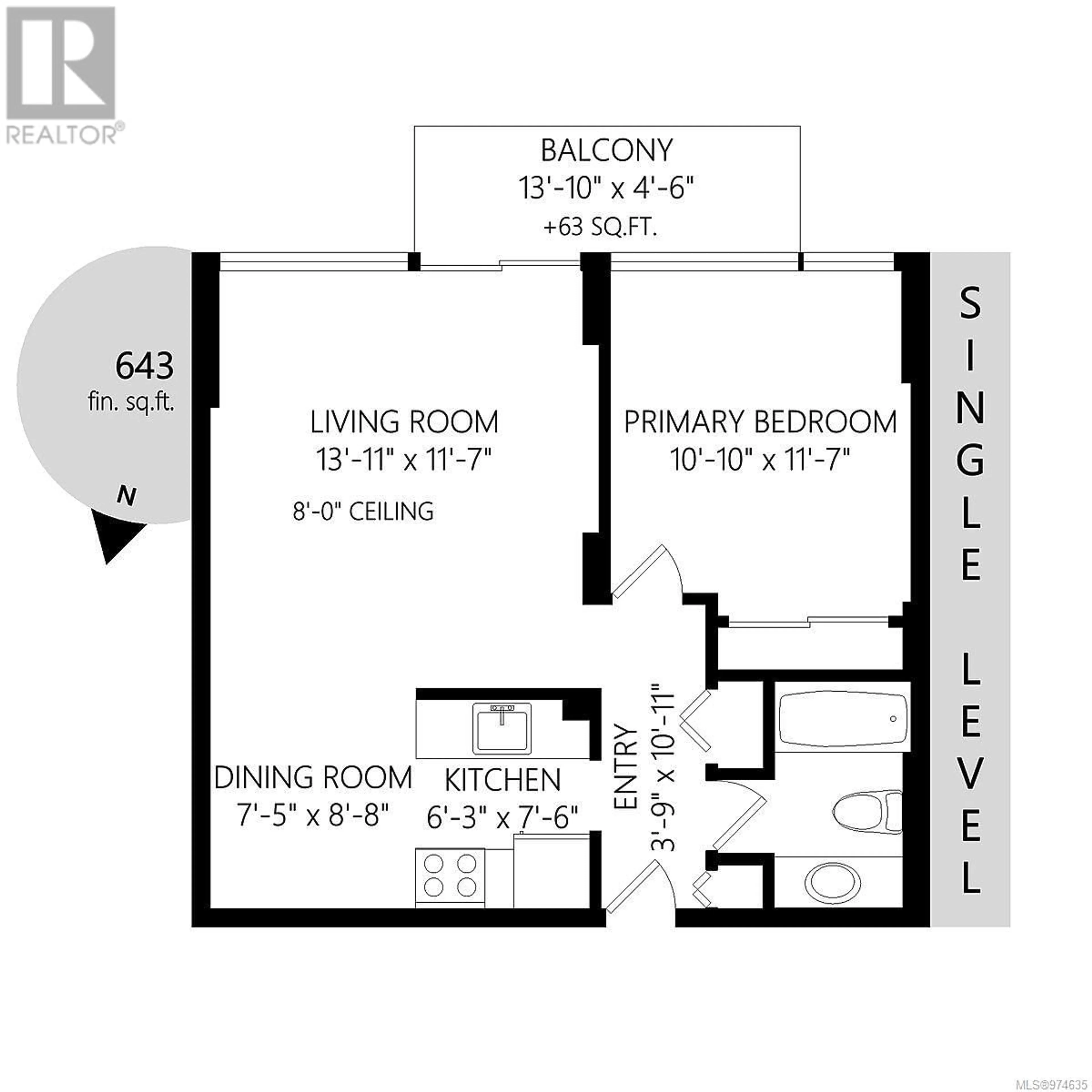 Floor plan for 1109 647 Michigan St, Victoria British Columbia V8V1S9