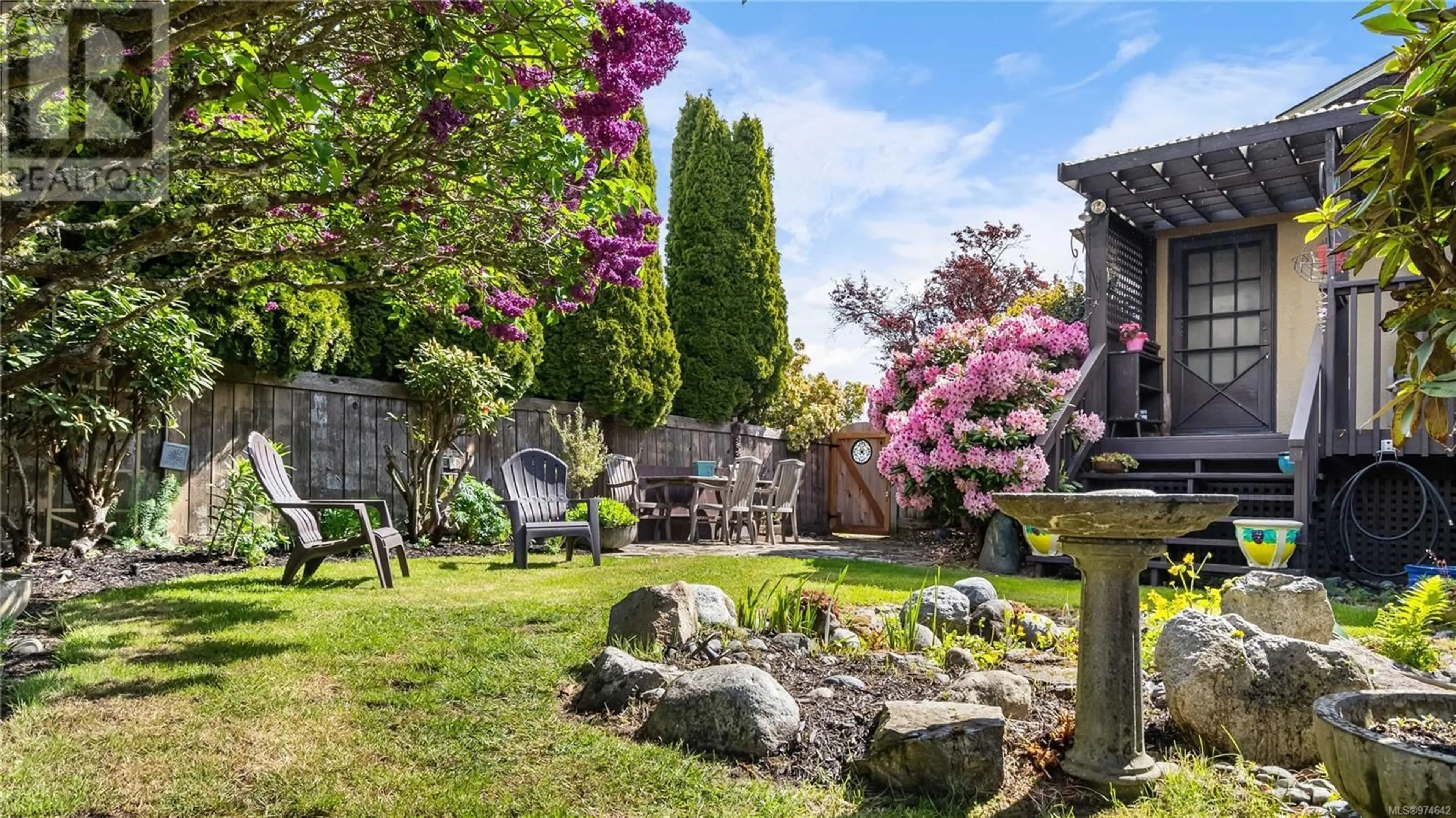 Patio, the fenced backyard for 2678 Dunlevy St, Oak Bay British Columbia V8R5Z2