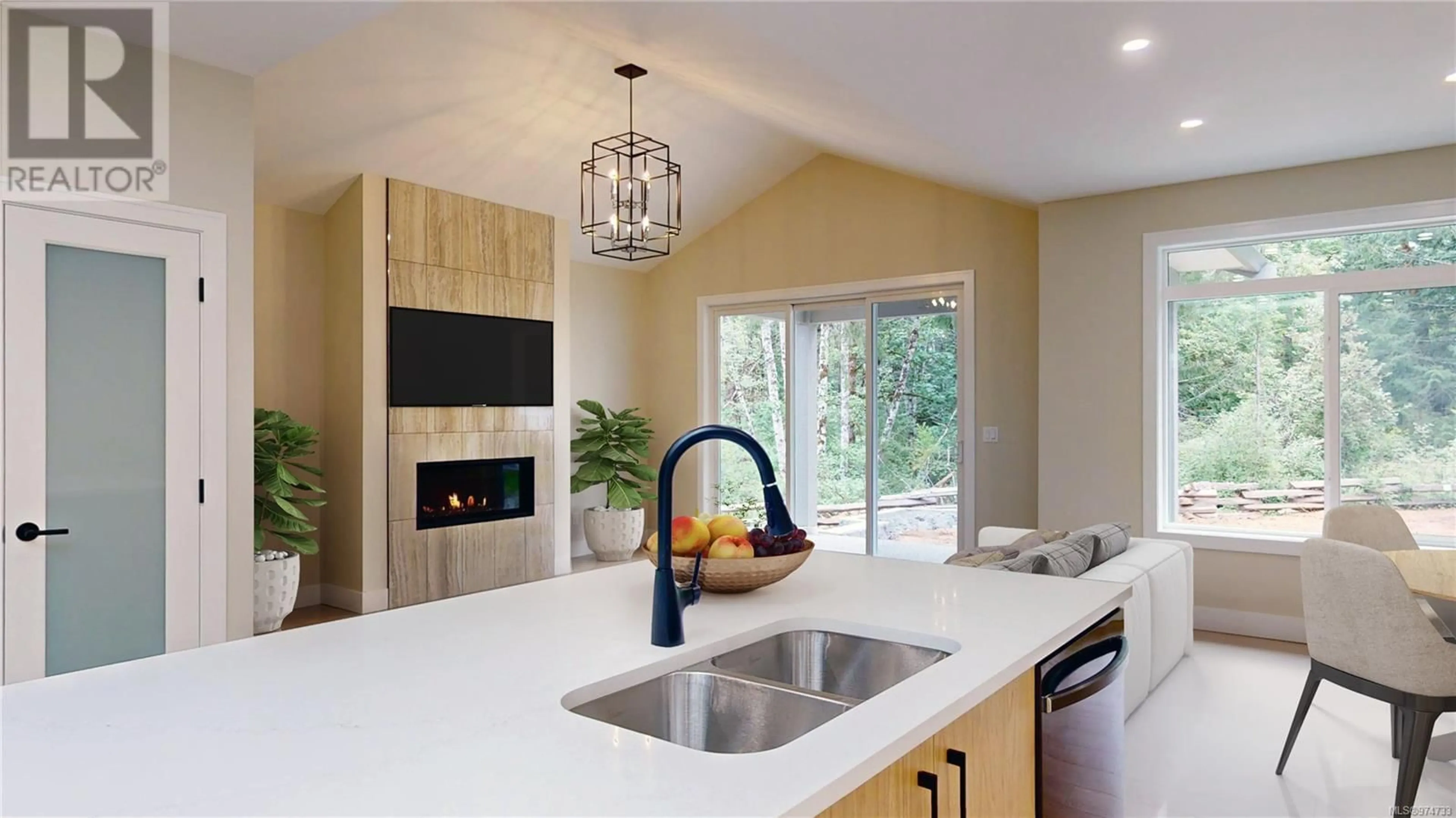 Contemporary kitchen, wood floors, mountain for 6935 Ridgecrest Rd, Sooke British Columbia V9Z1P9