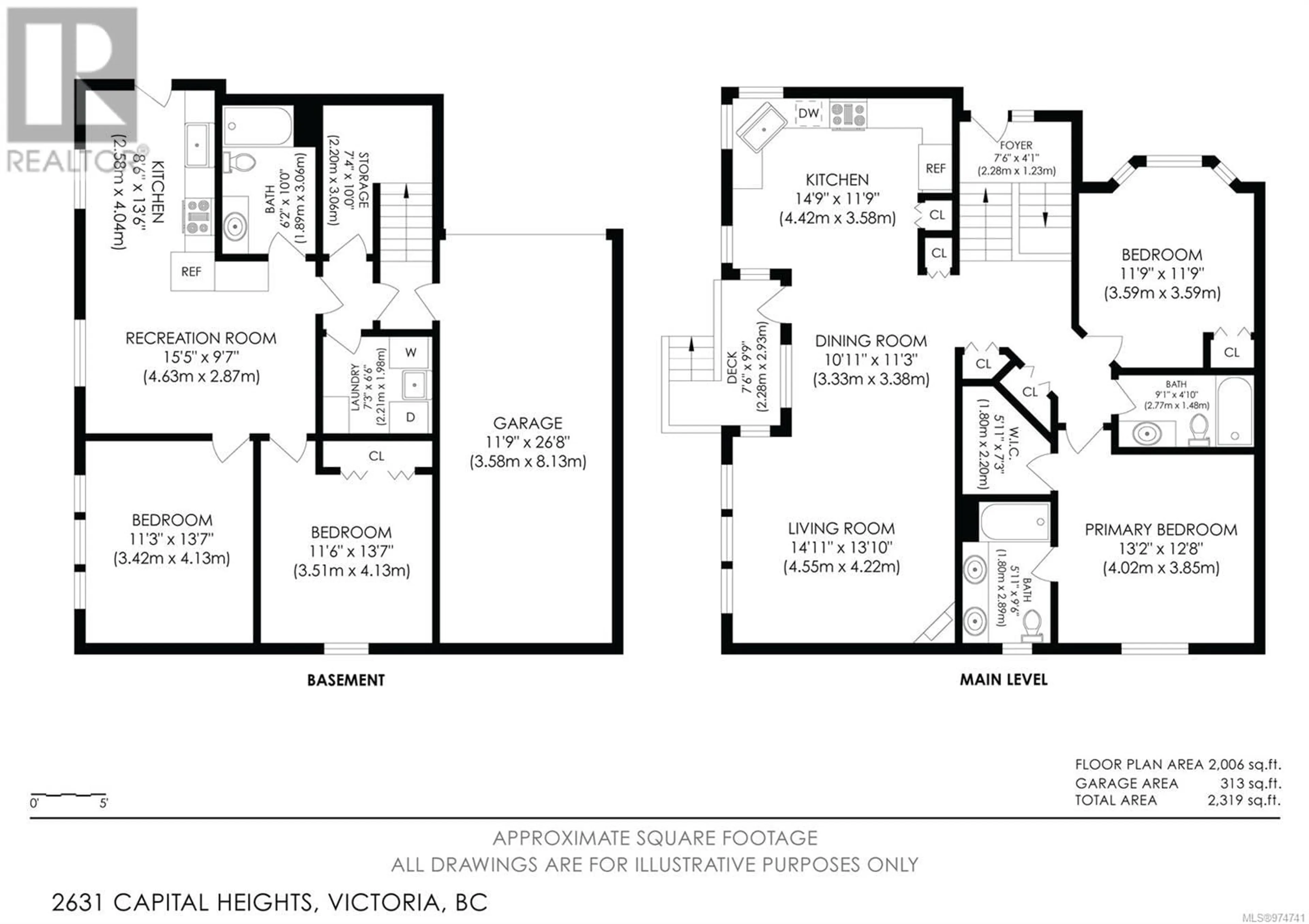 Floor plan for 2631 Capital Hts, Victoria British Columbia V8T3M1