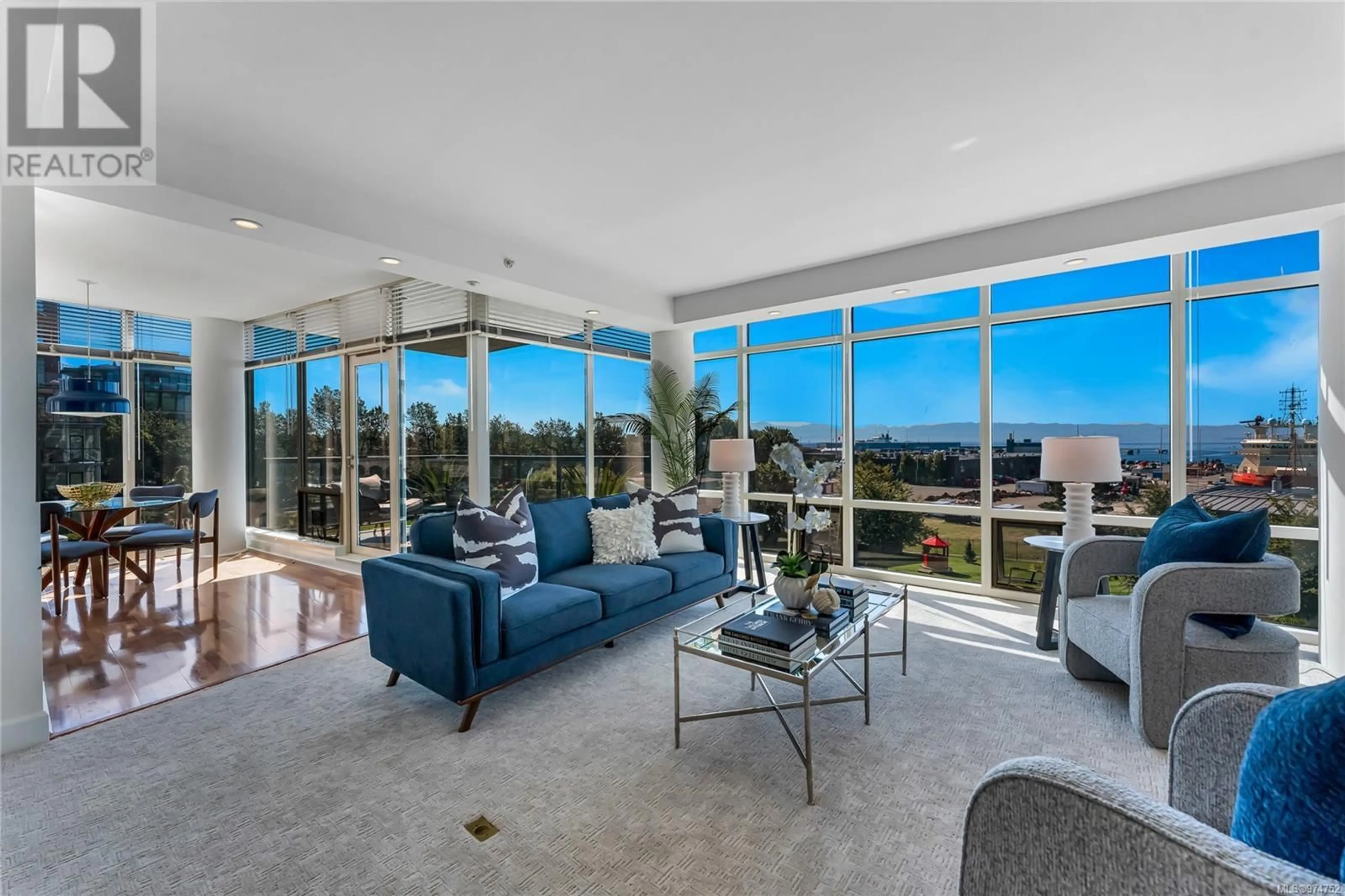 Living room, carpet floors for 510 21 Dallas Rd, Victoria British Columbia V8V4Z9