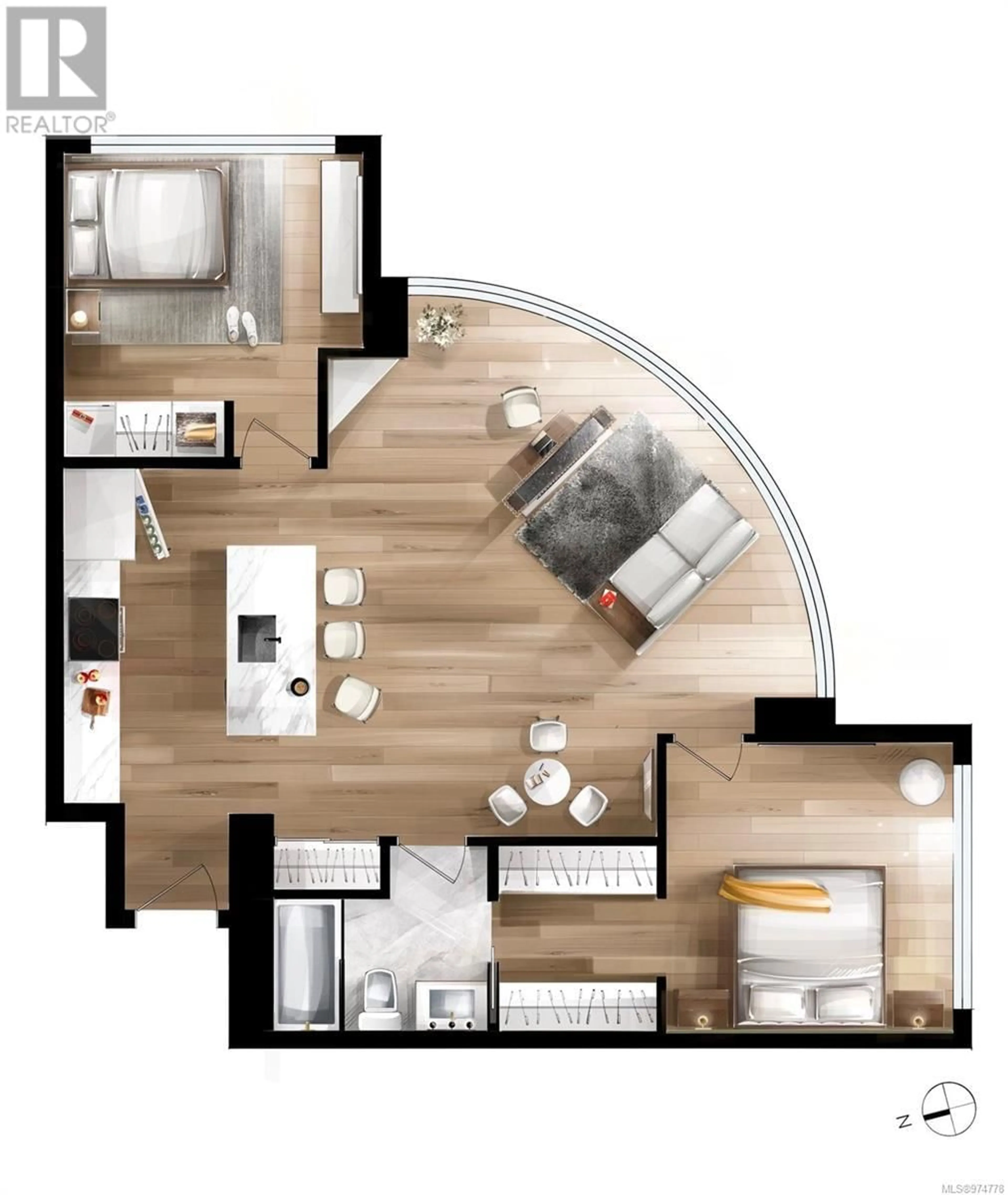 Floor plan for 901 760 Johnson St, Victoria British Columbia V8W1N1