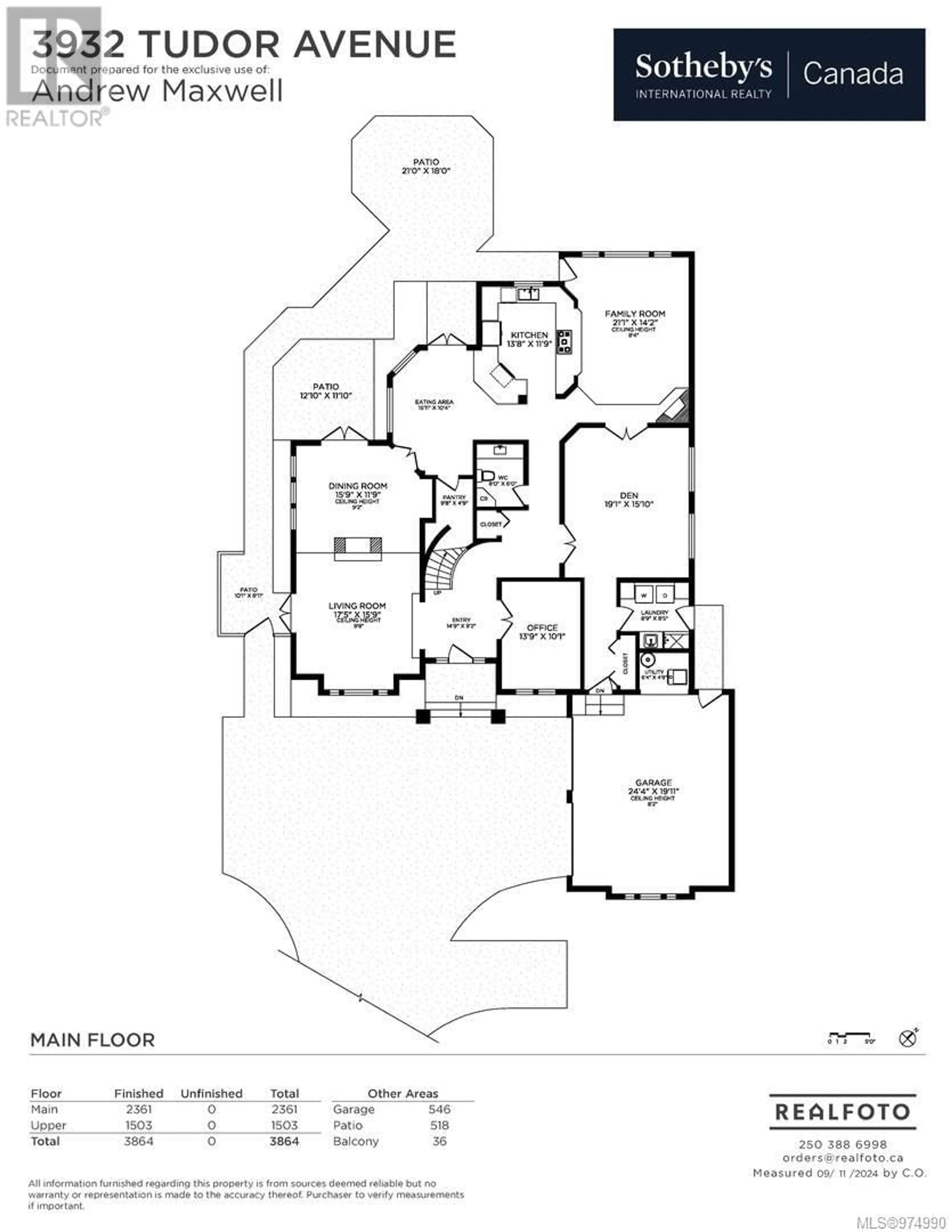 Floor plan for 3932 Tudor Ave, Saanich British Columbia V8N4L6