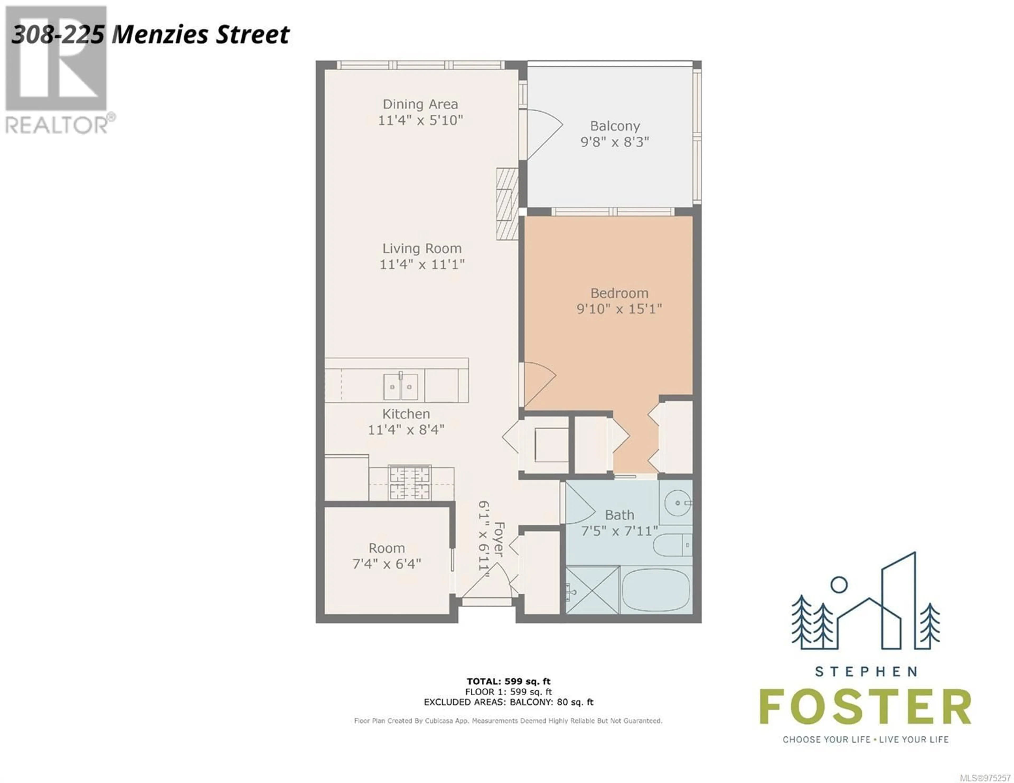 Floor plan for 308 225 Menzies St, Victoria British Columbia V8V2G6