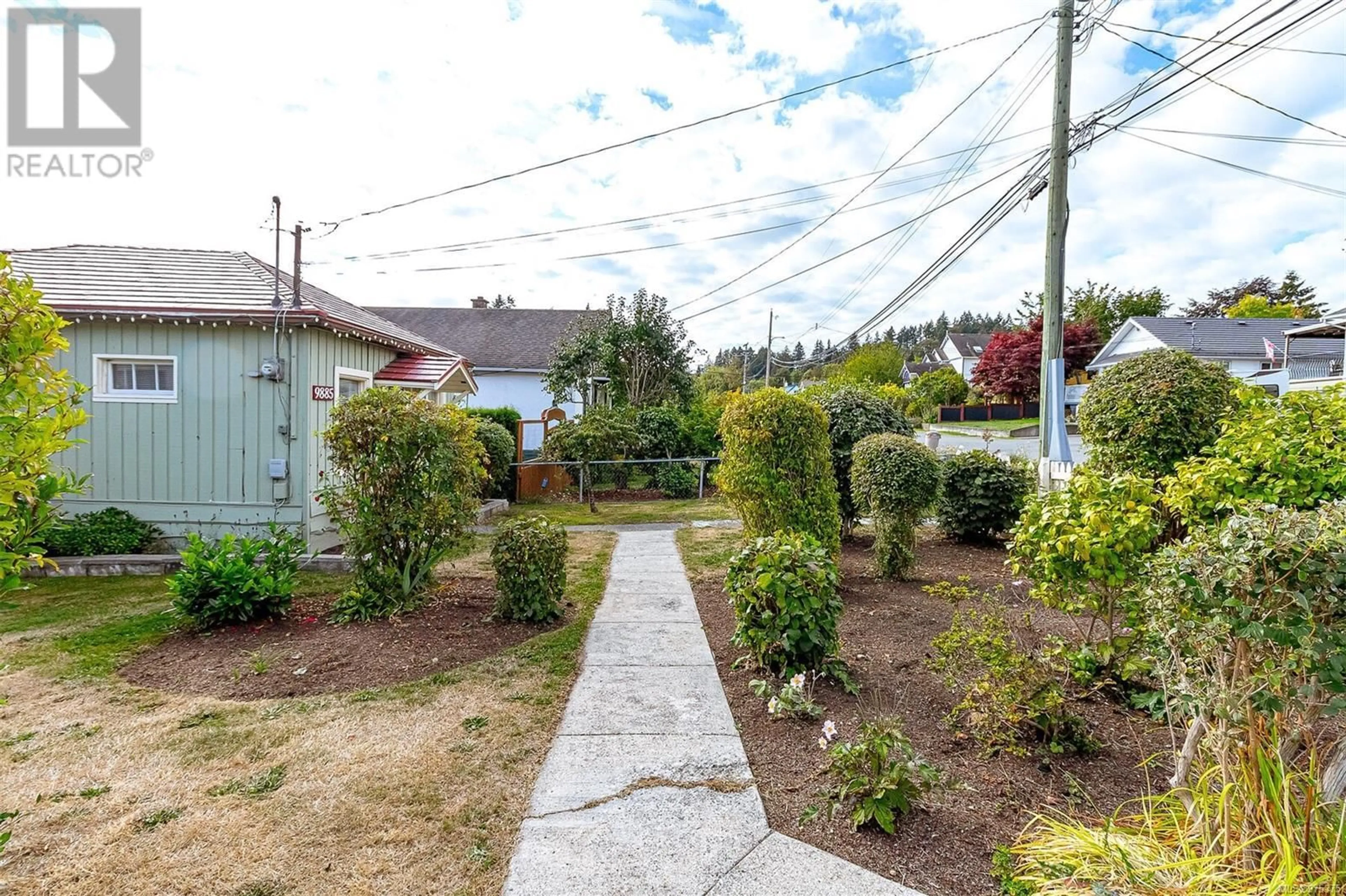 Patio, the fenced backyard for 9885 WILLOW St, Chemainus British Columbia V0R1K1