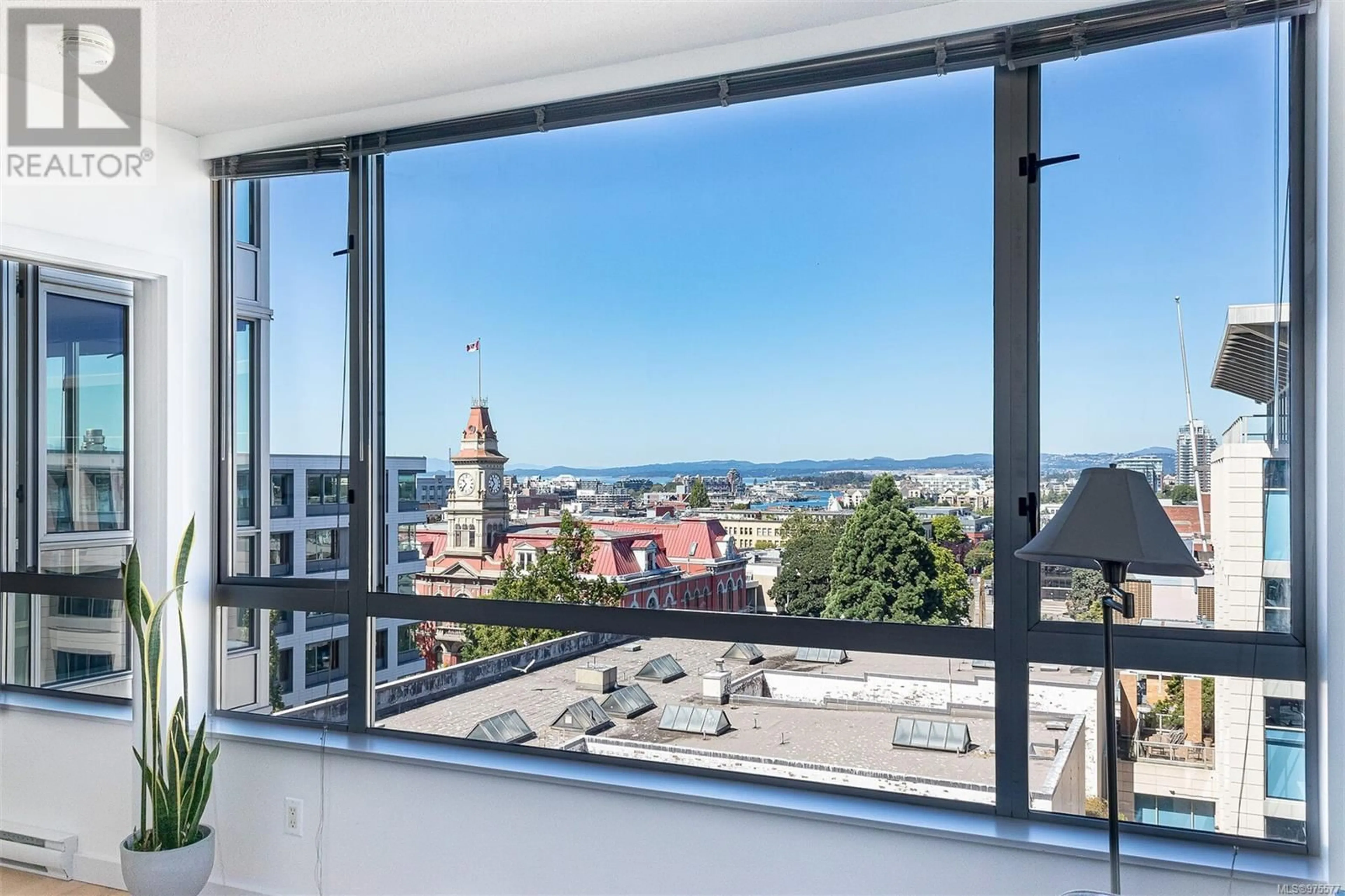 Balcony in the apartment, city buildings view from balcony for 802 732 Cormorant St, Victoria British Columbia V8W4A5