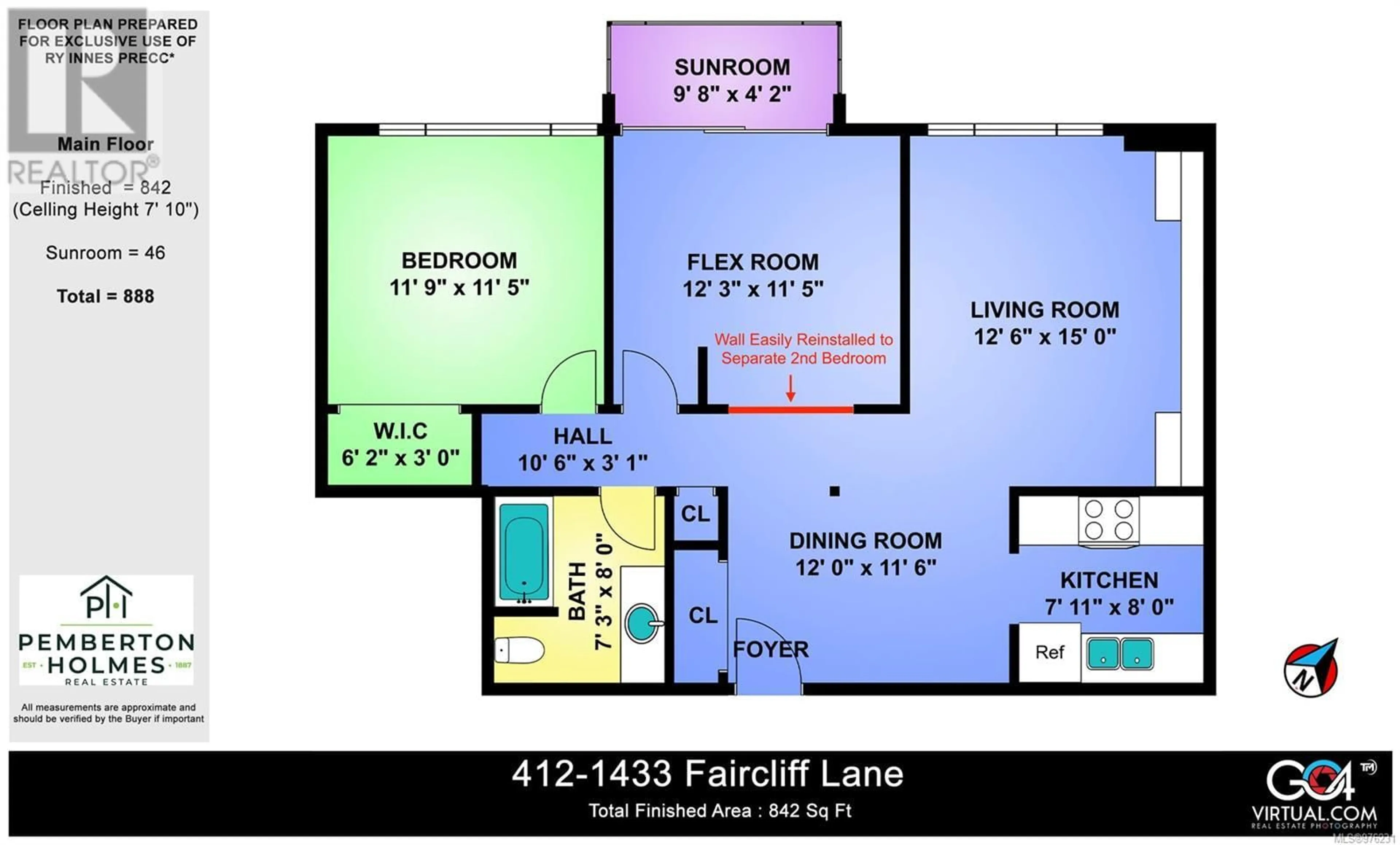 Floor plan for 412 1433 Faircliff Lane, Victoria British Columbia V8S3J6