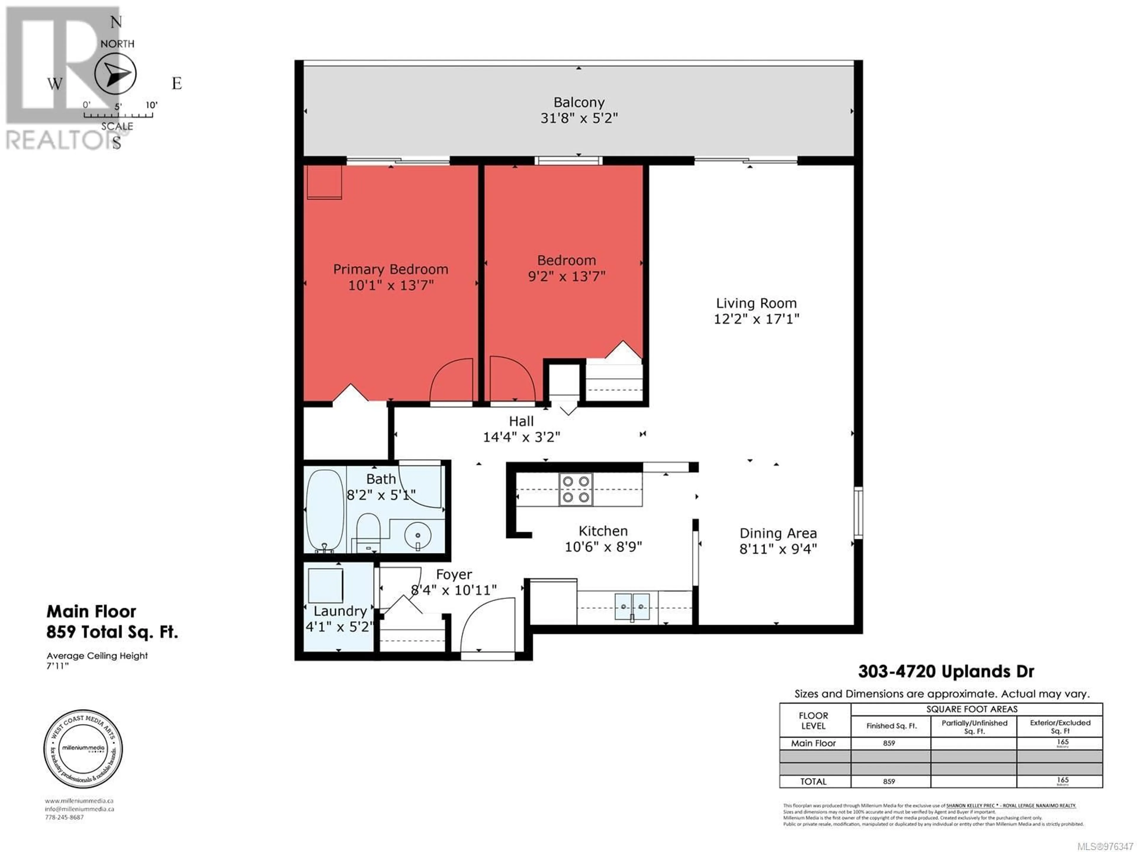 Floor plan for 303 4720 Uplands Dr, Nanaimo British Columbia V9T4S7