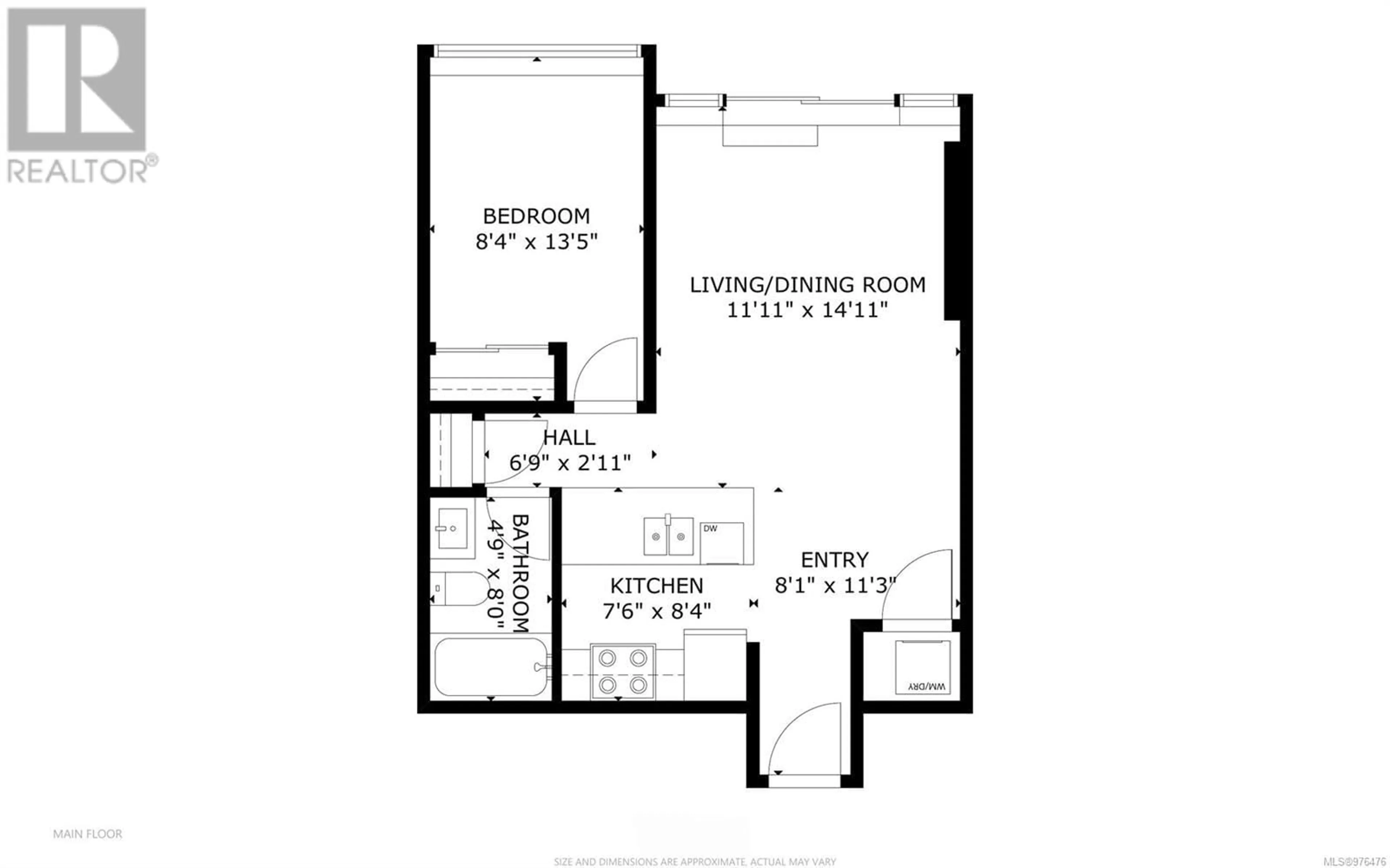 Floor plan for 501 834 Johnson St, Victoria British Columbia V8W1N3