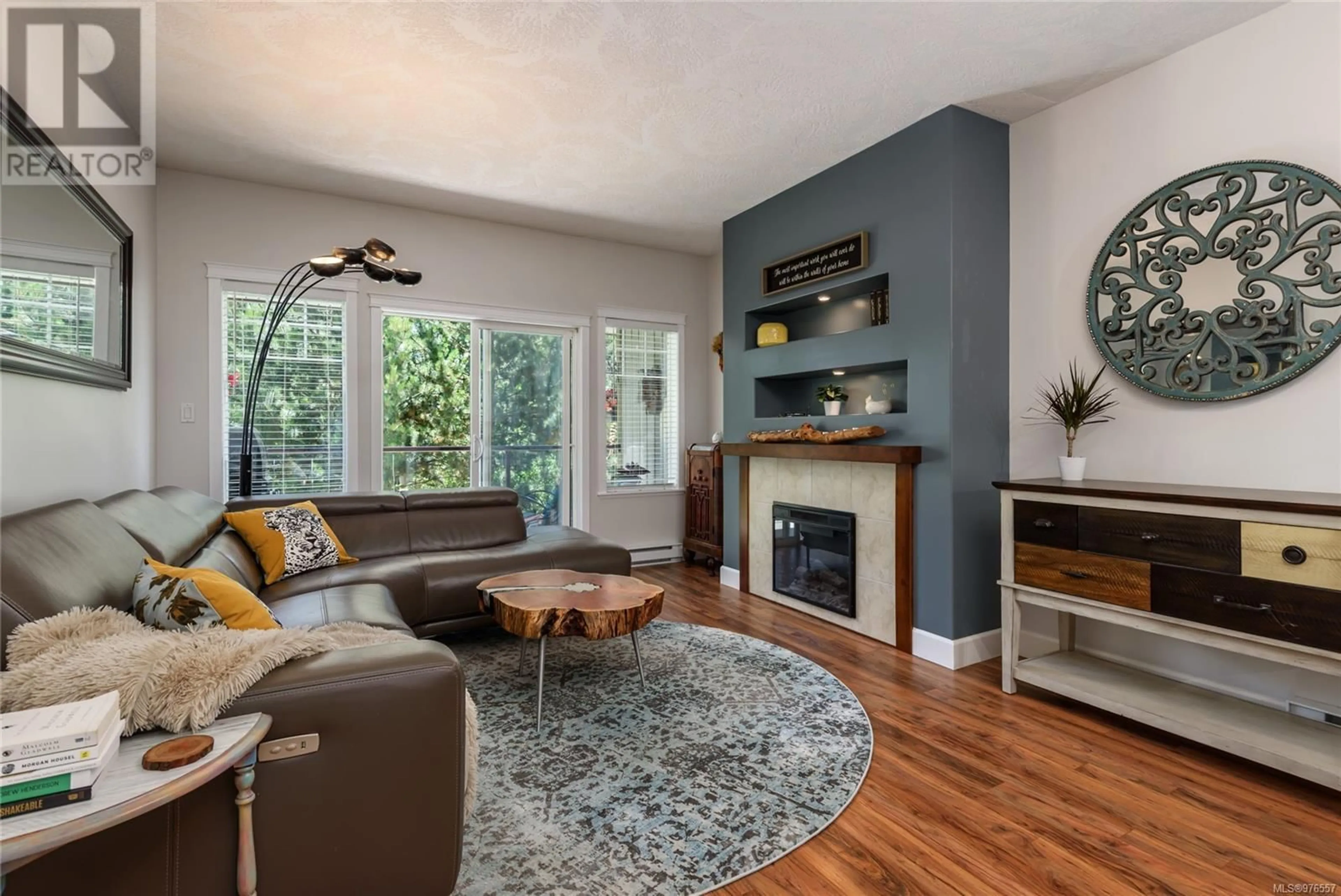 Living room, wood floors for 111 930 Braidwood Rd, Courtenay British Columbia V9N3R9