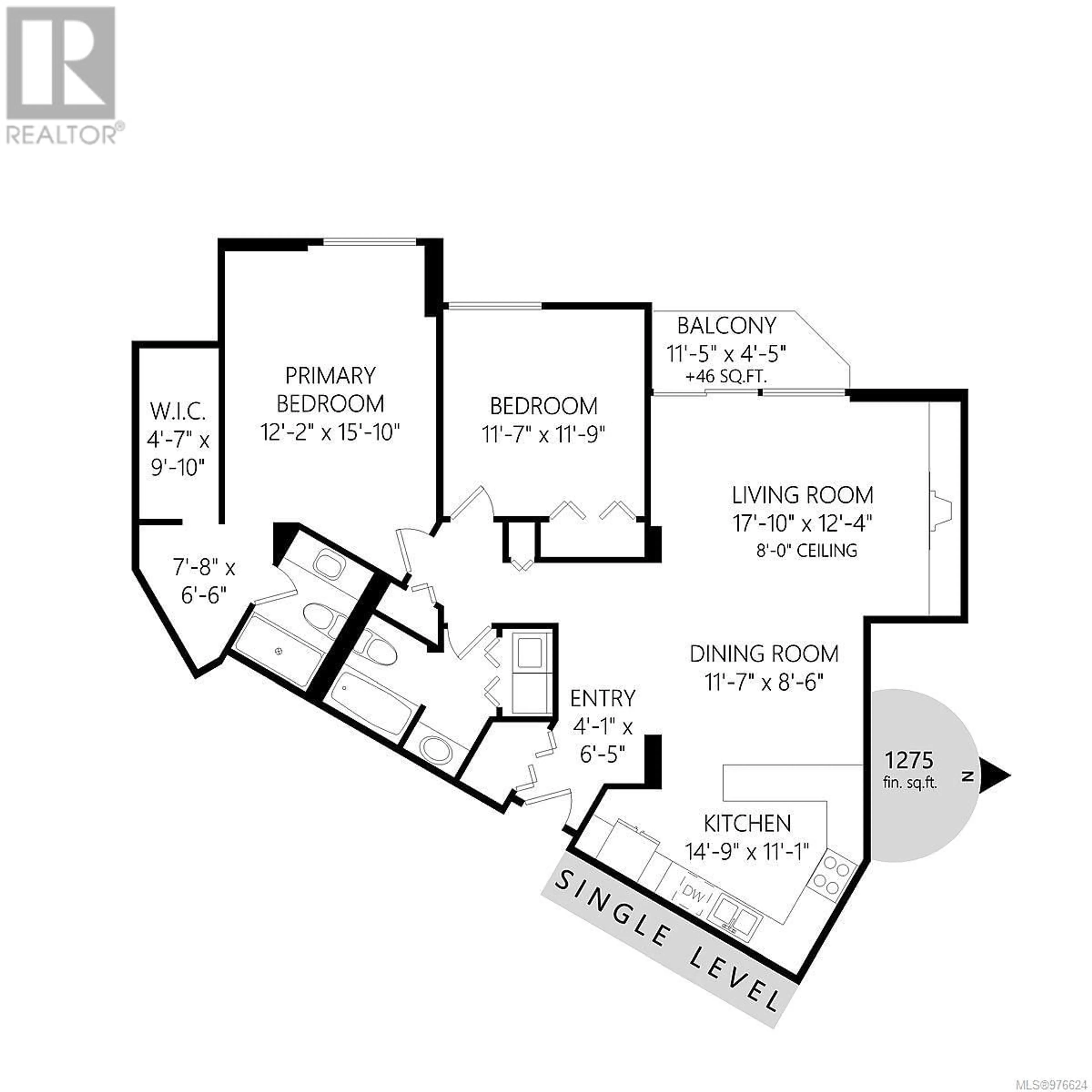 Floor plan for 204 225 Belleville St, Victoria British Columbia V8V4T9