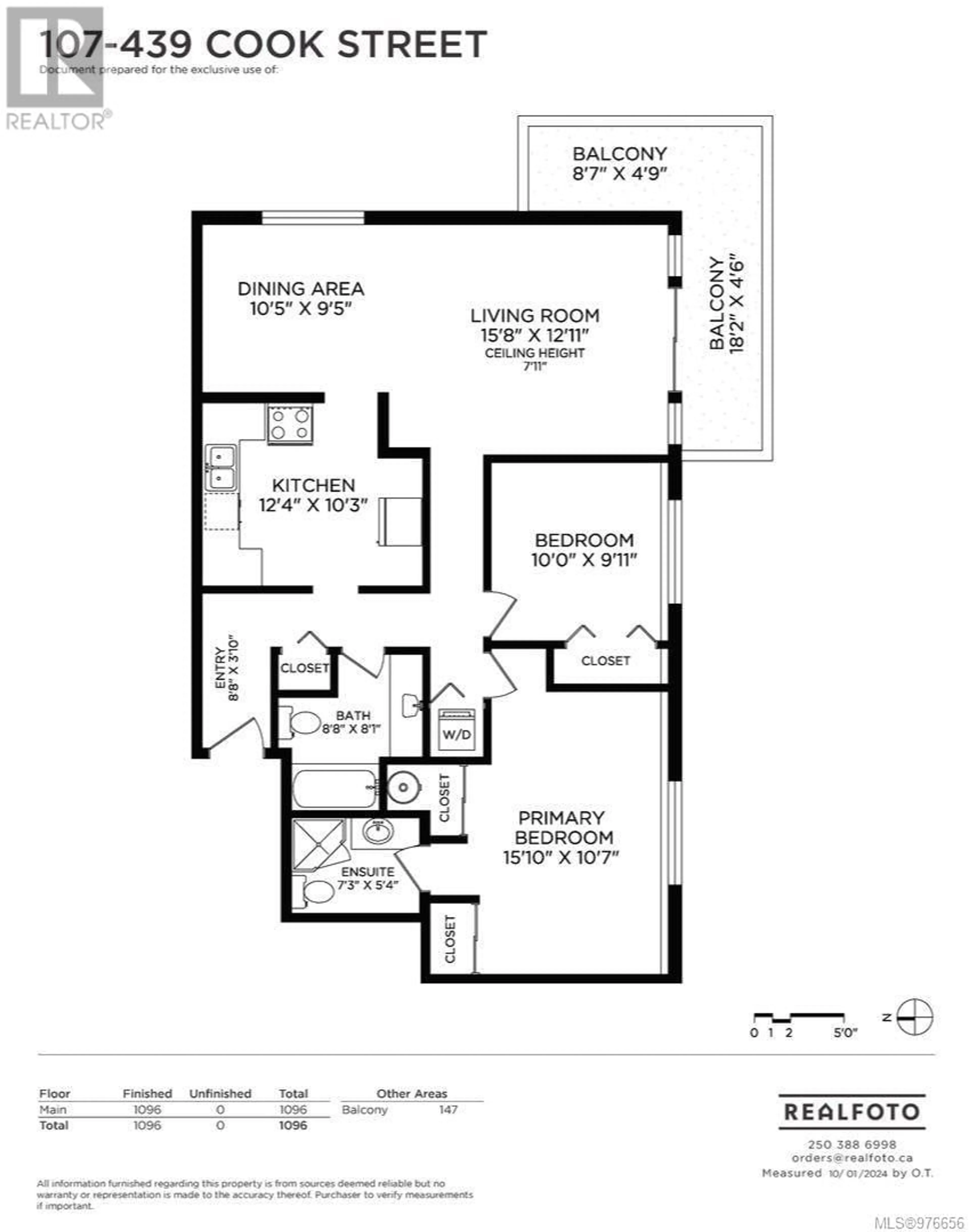 Floor plan for 107 439 Cook St, Victoria British Columbia V8V3Y2