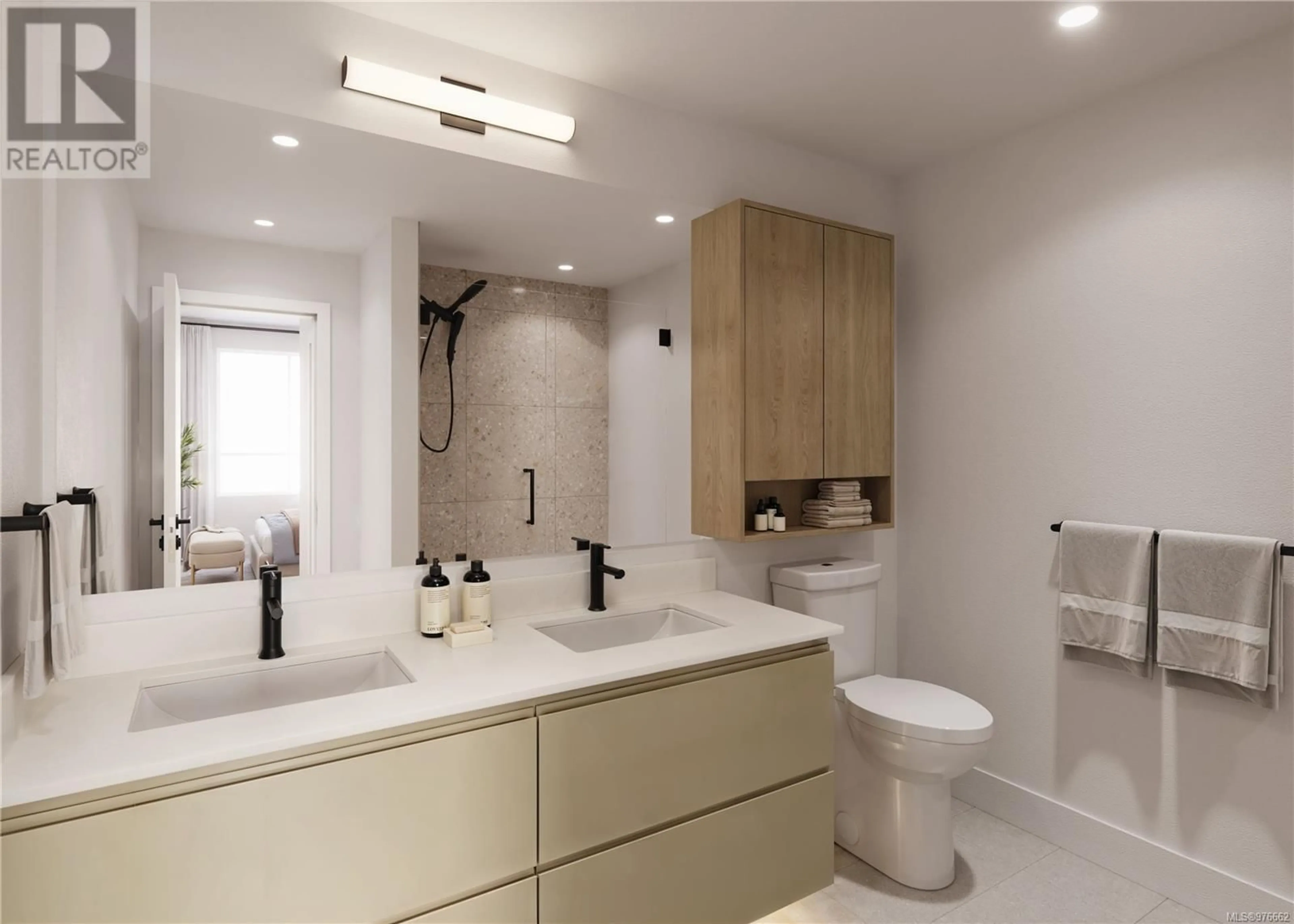 Contemporary bathroom, ceramic floors for 403 3582 Ryder Hesjedal Way, Colwood British Columbia V9C0J6